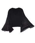 Morgan de Toi Pleated Bell Sleeve Blouse (XS-S)