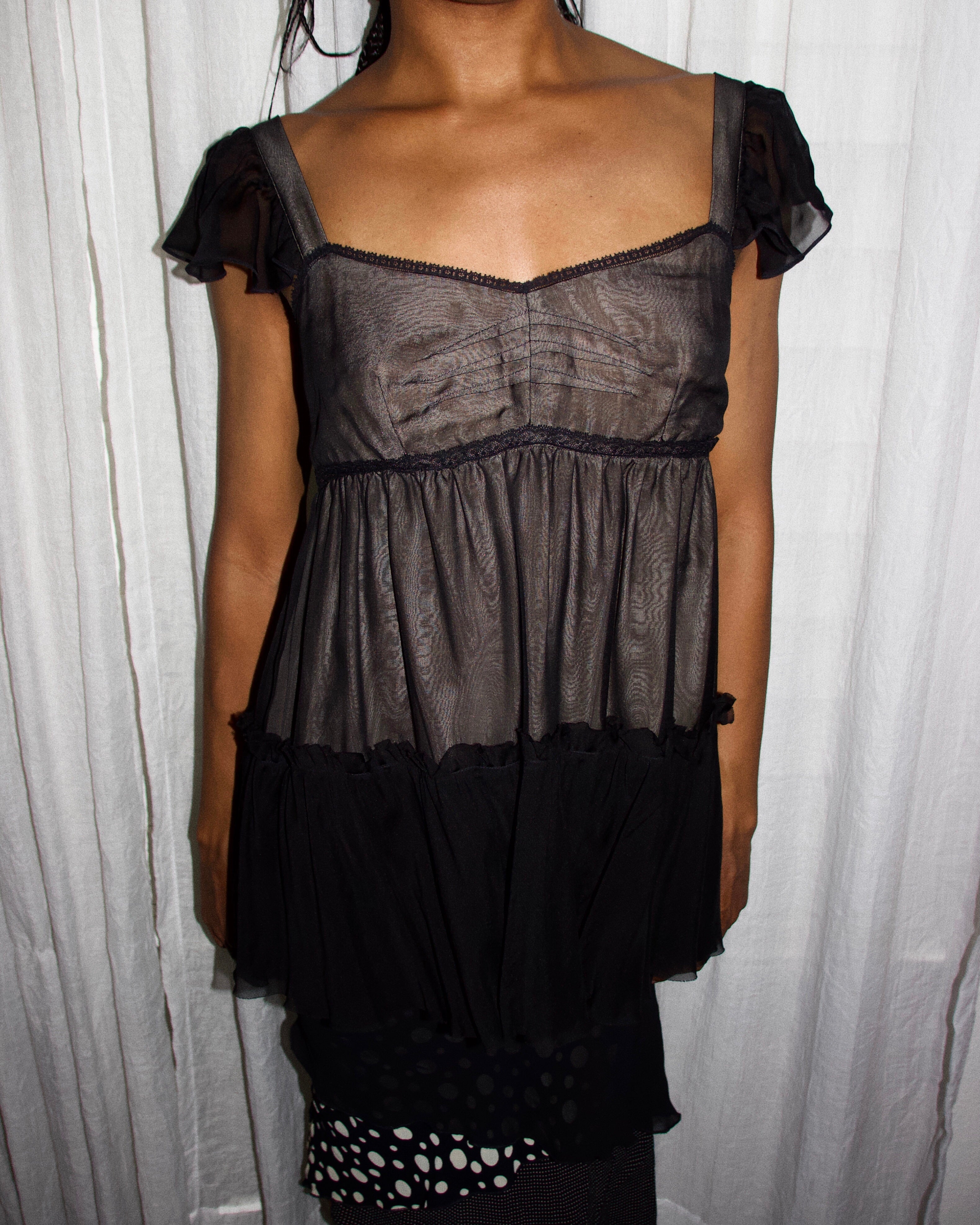00s Dolce & Gabbana Silk Fringe Blouse (S)