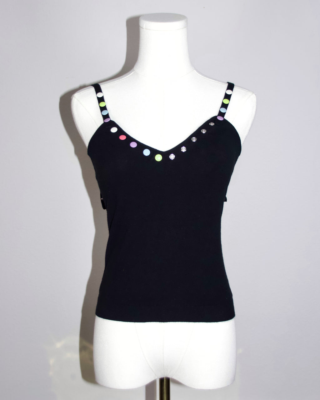 90s Moschino Rainbow Button Tank (S-M)