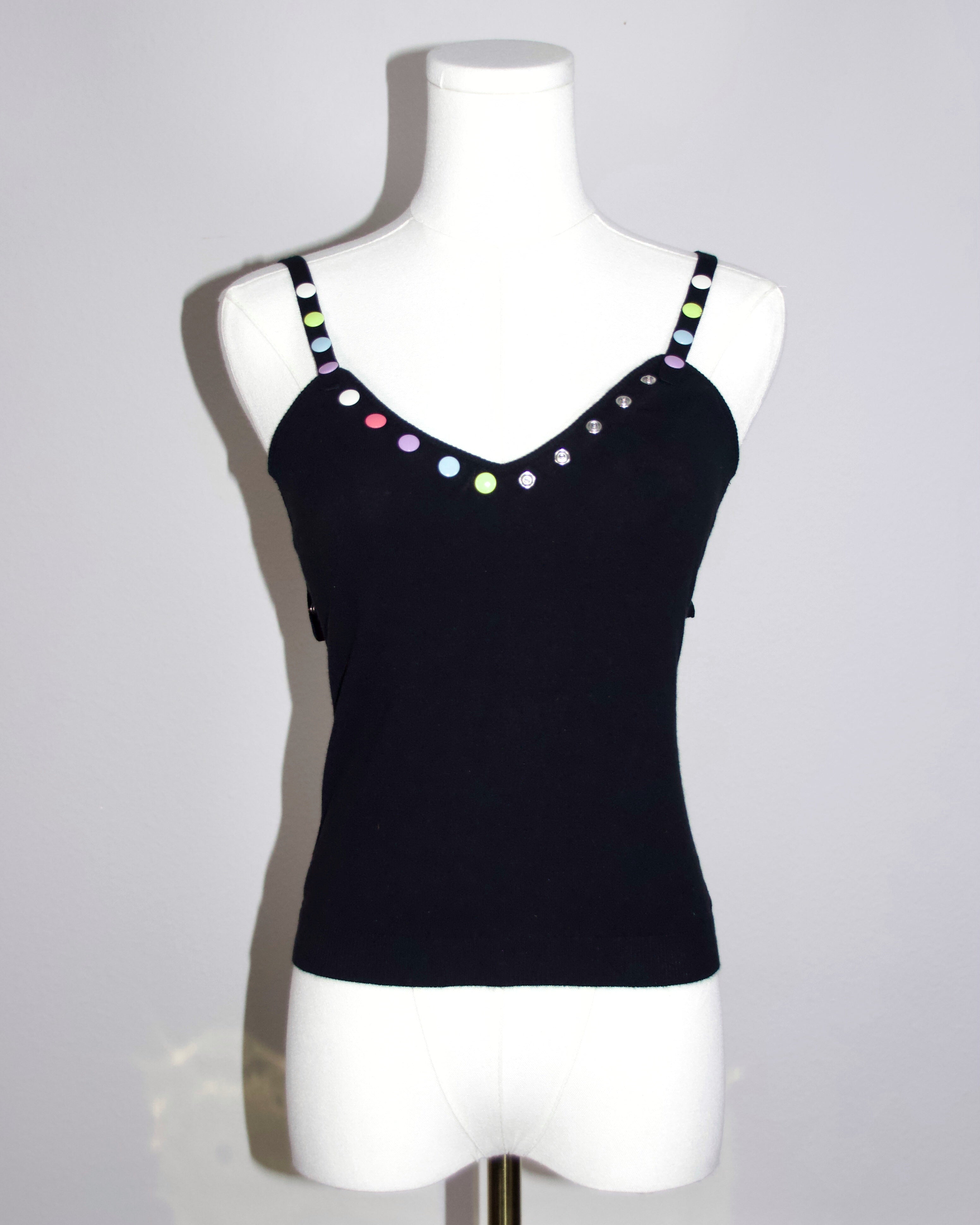 90s Moschino Rainbow Button Tank (S-M)