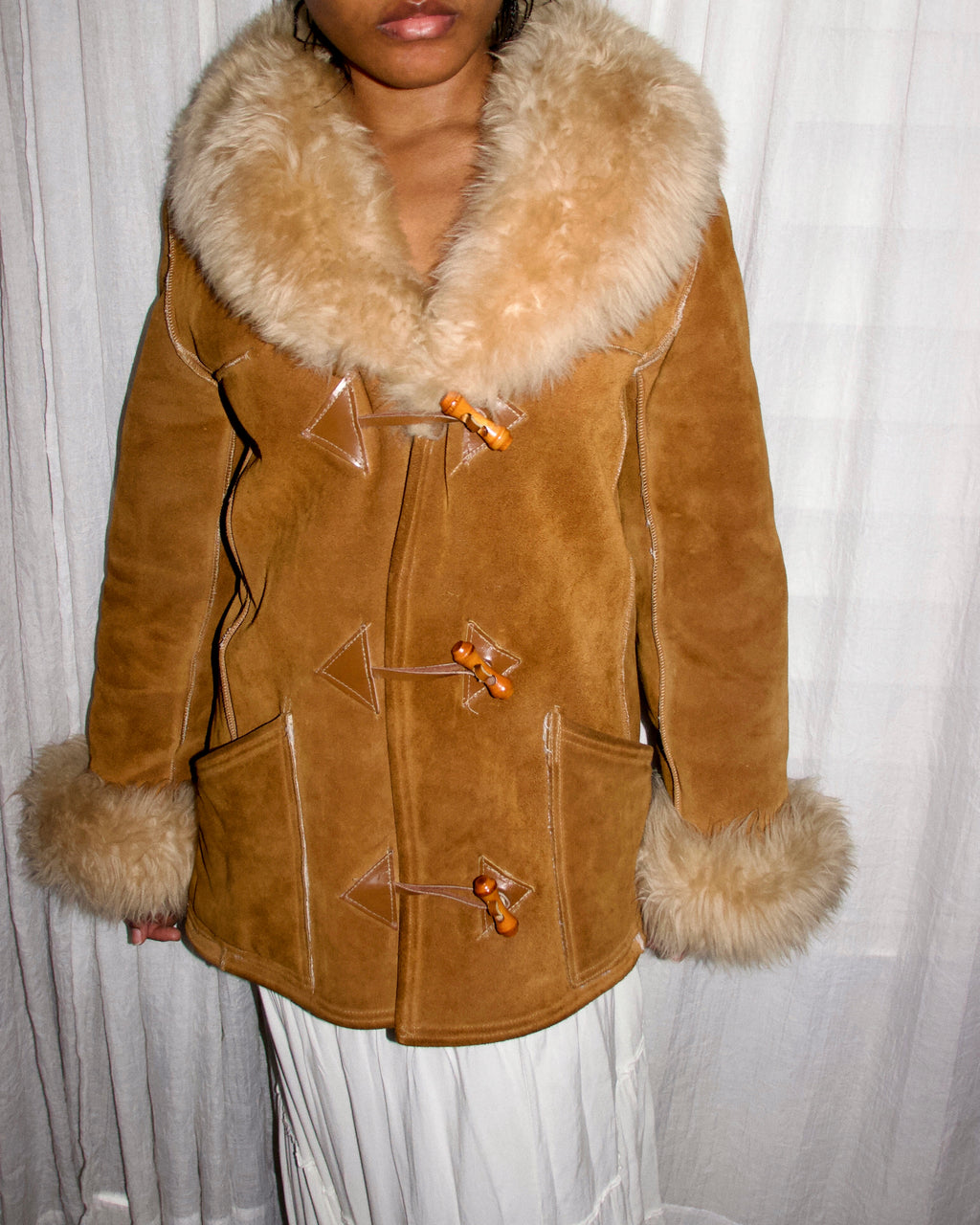 1970s Shearling Suede Coat (S)