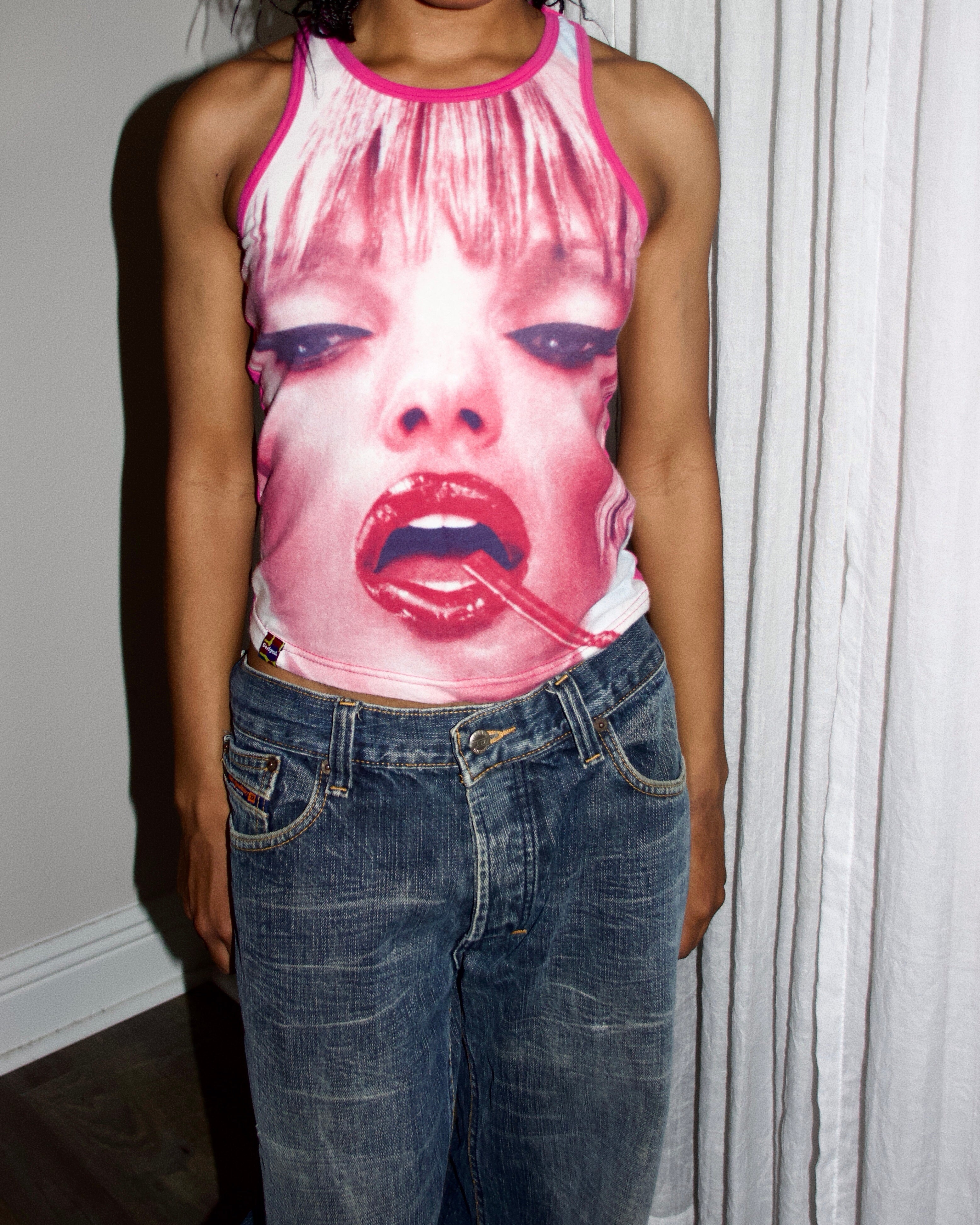 Desigual Mouth Graphic Tank (M)