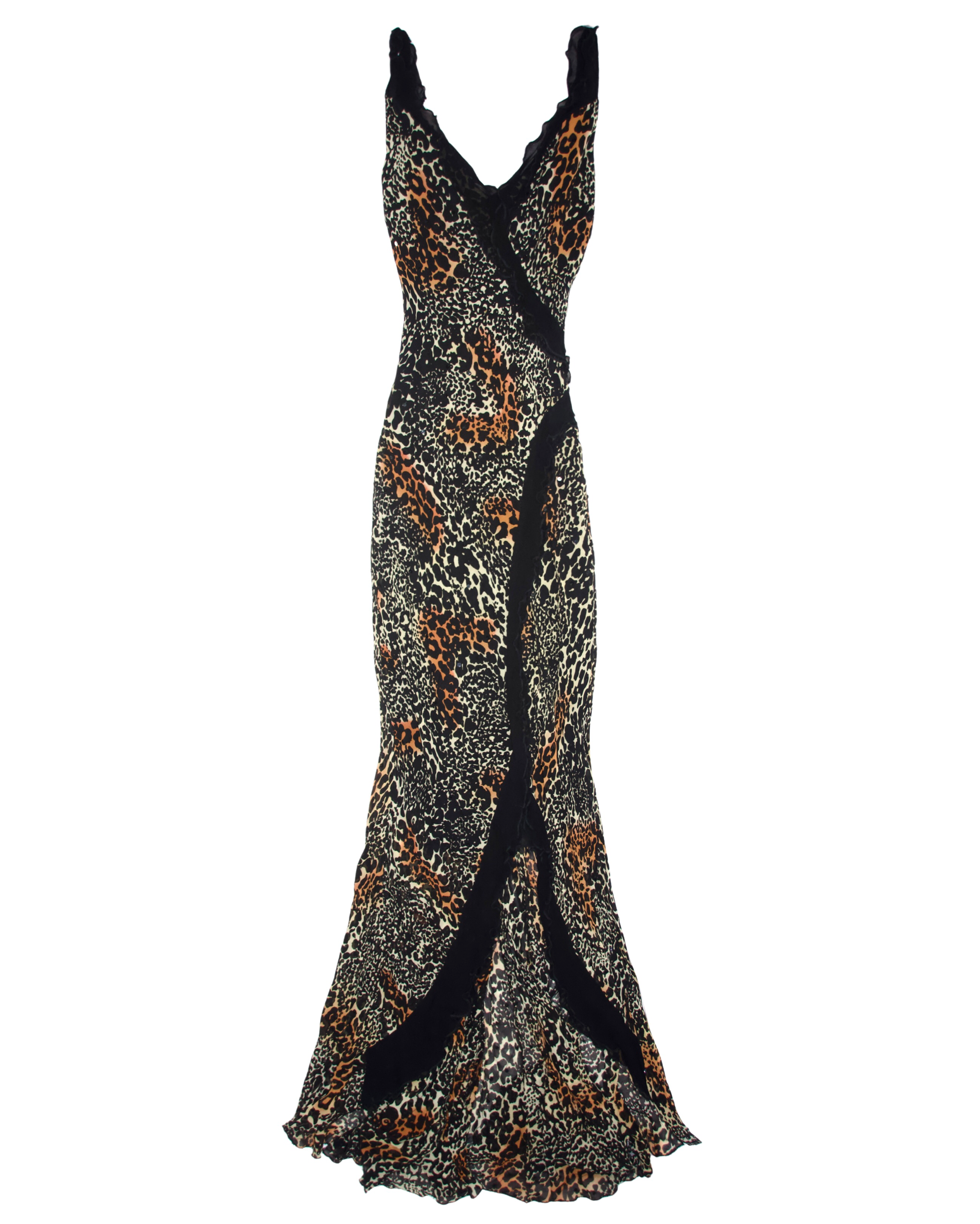 90s Caché Silk Leopard Dress