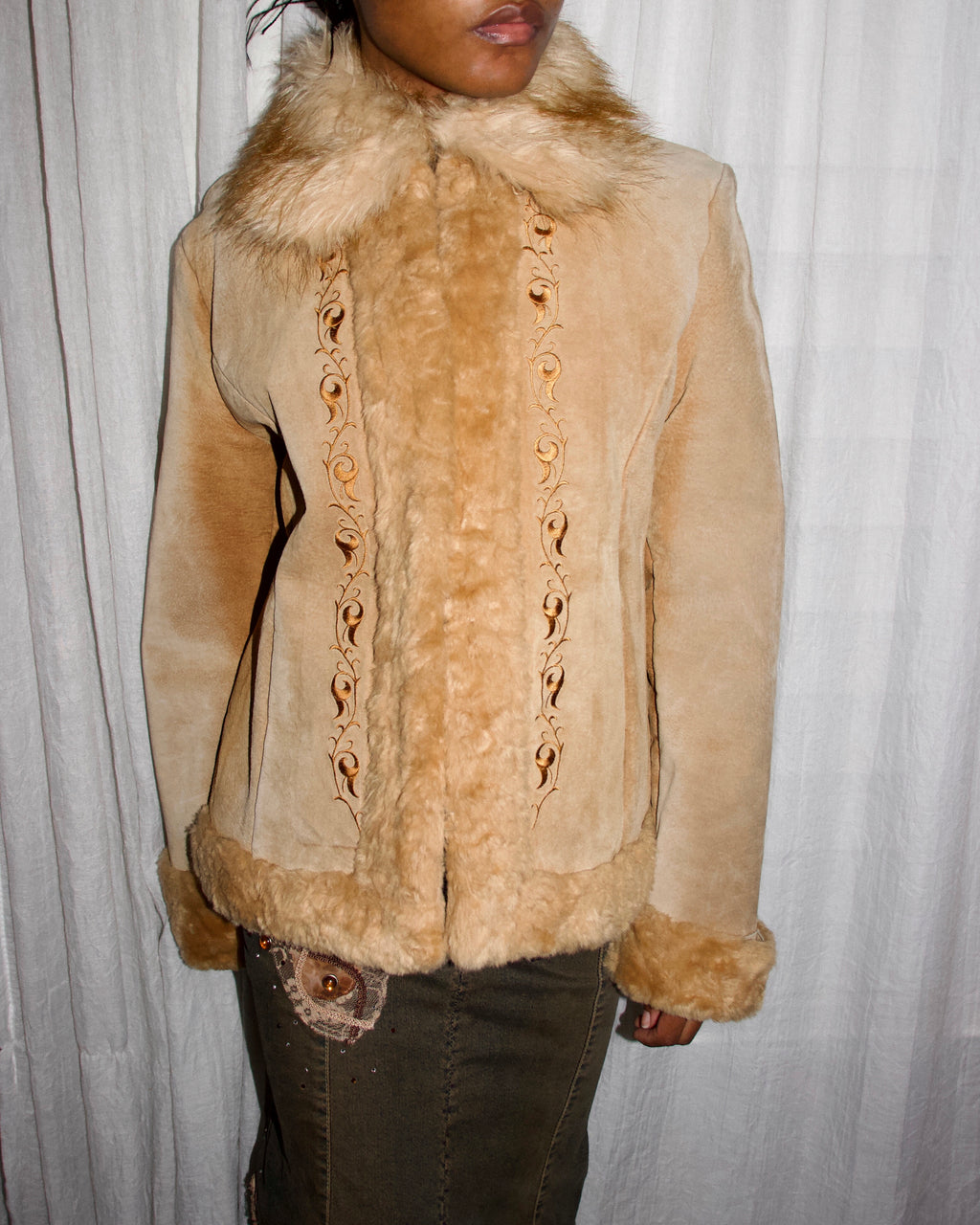 00s Guess Suede Fur Coat (S/M)