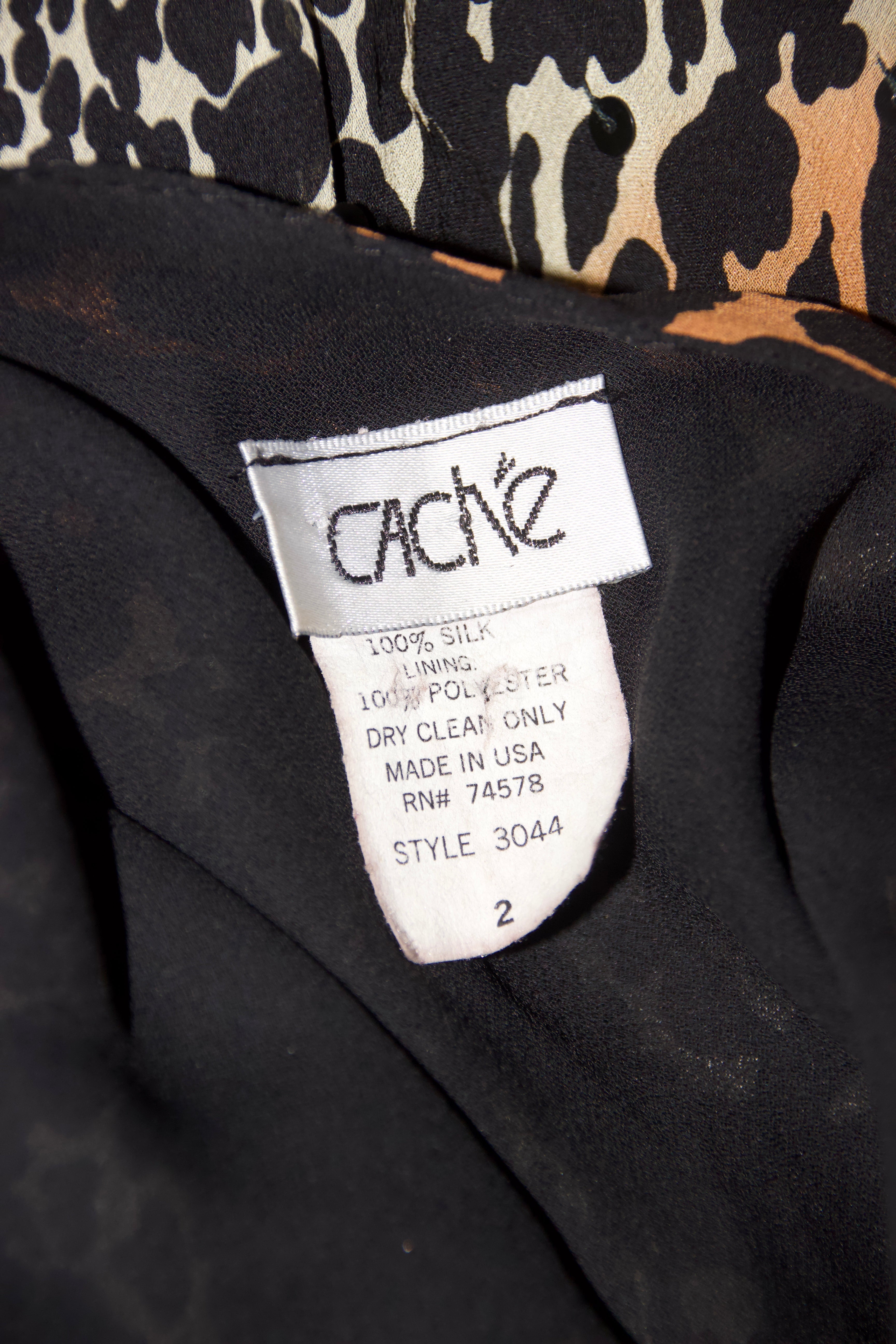 90s Caché Silk Leopard Dress