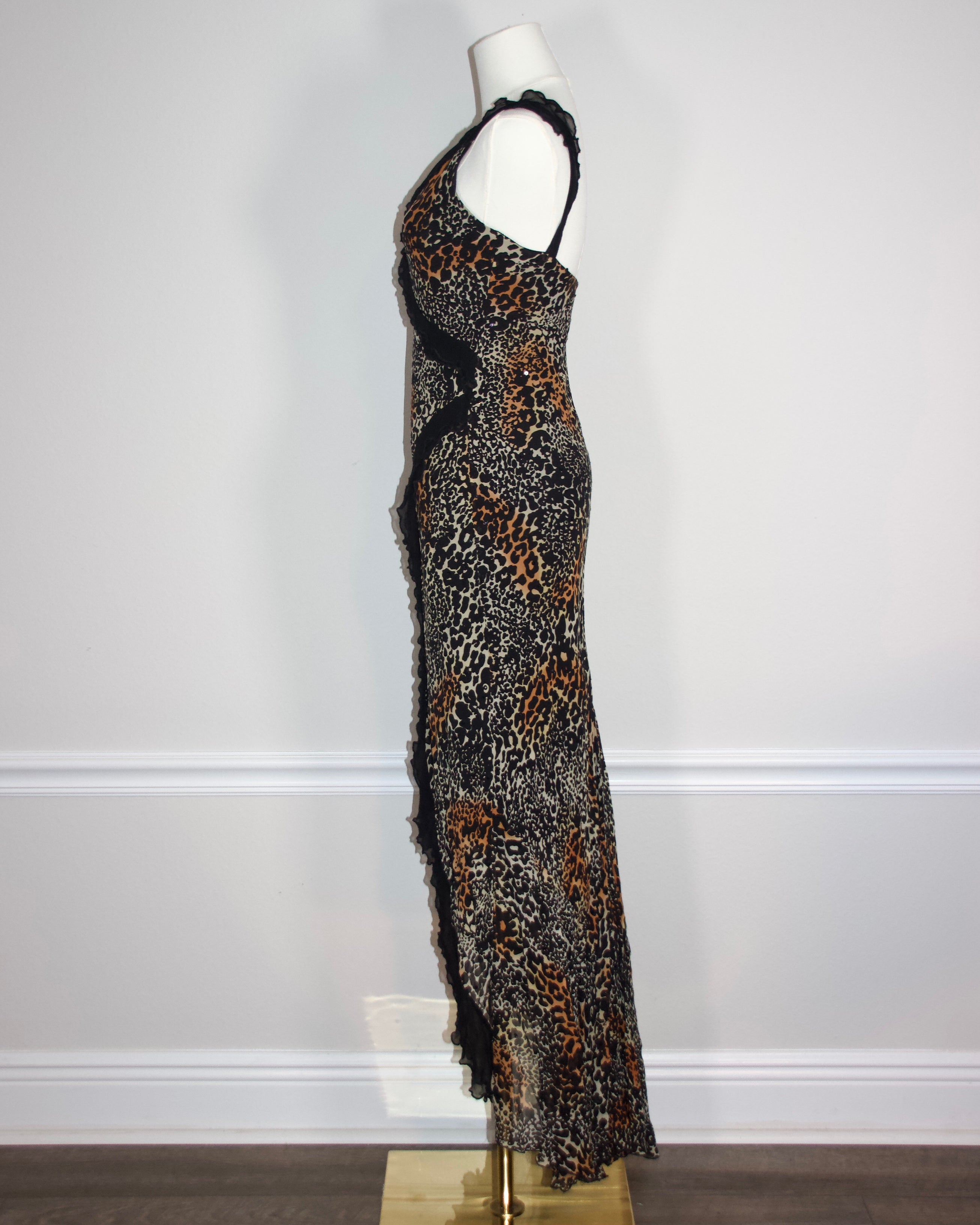 90s Caché Silk Leopard Dress