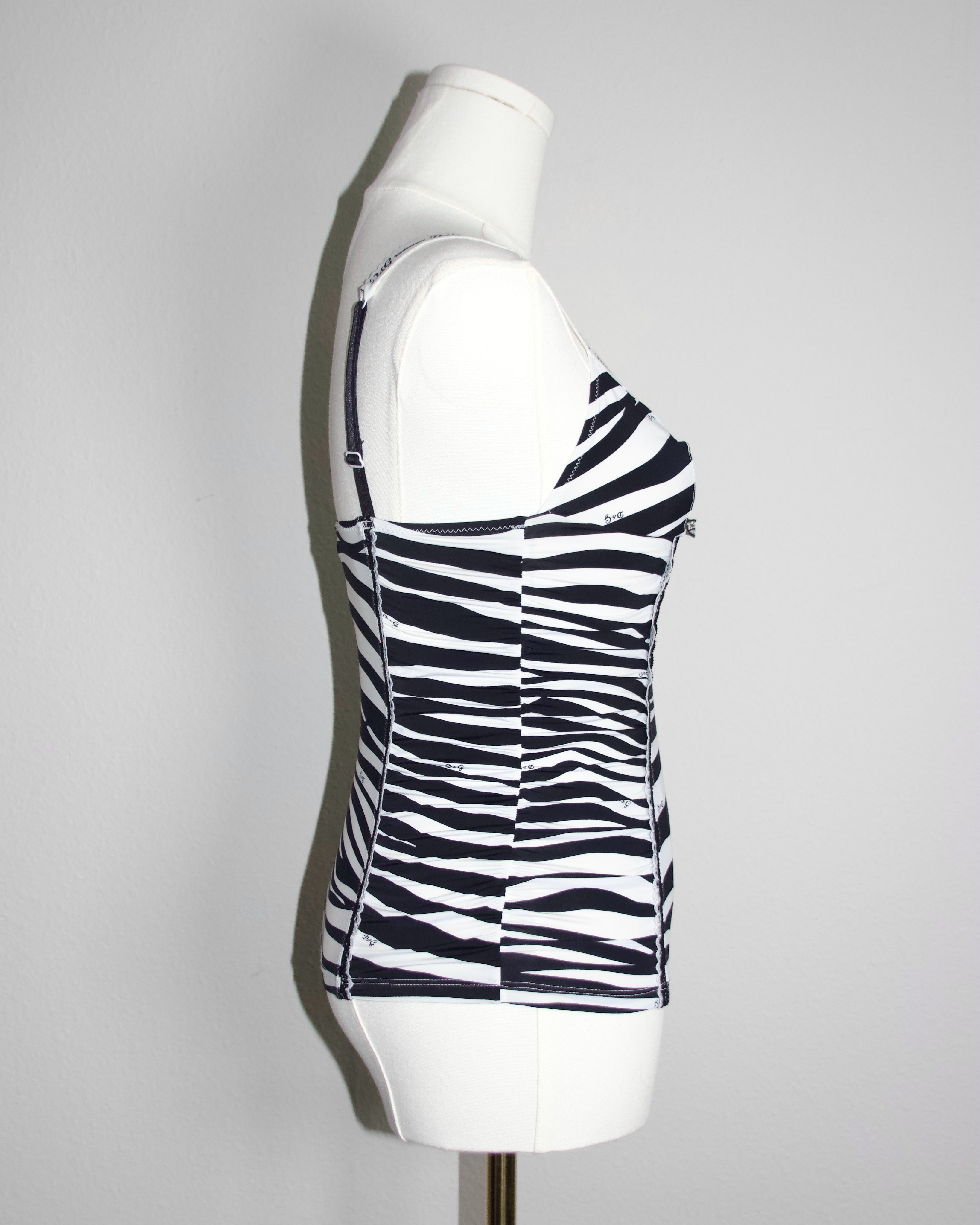 00s Dolce & Gabbana Zebra Print Tank Top