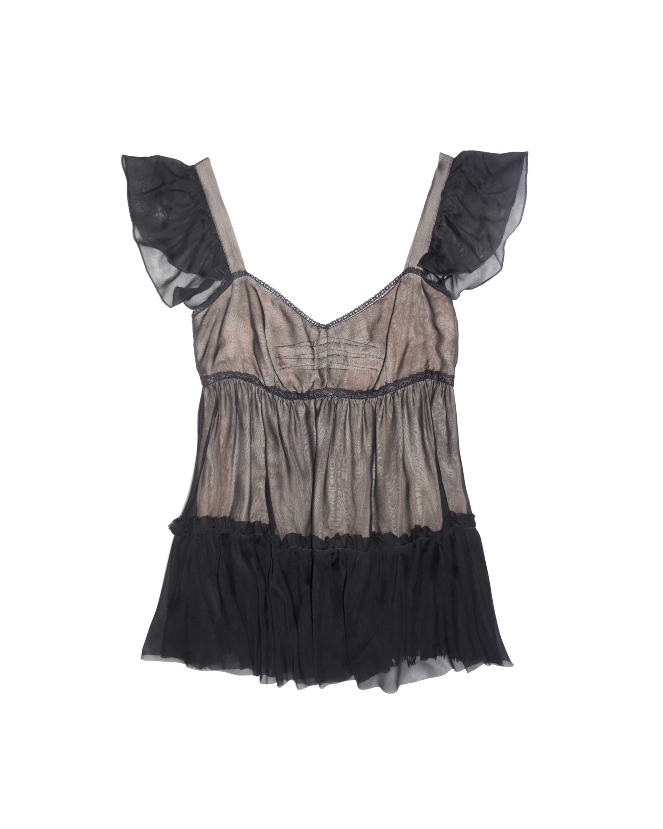 00s Dolce & Gabbana Silk Fringe Blouse