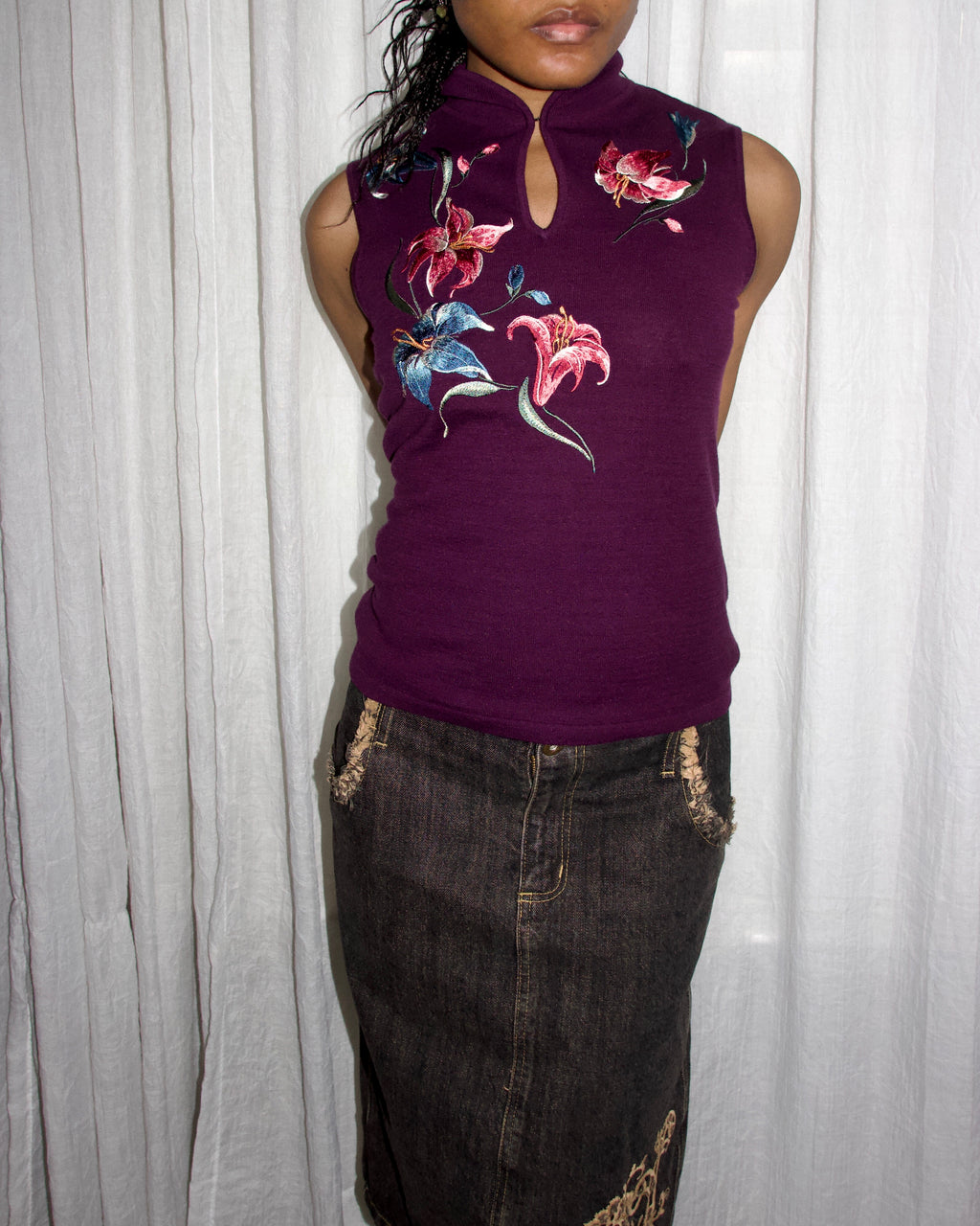 00s Vivienne Tam Wool Silk Top (S)