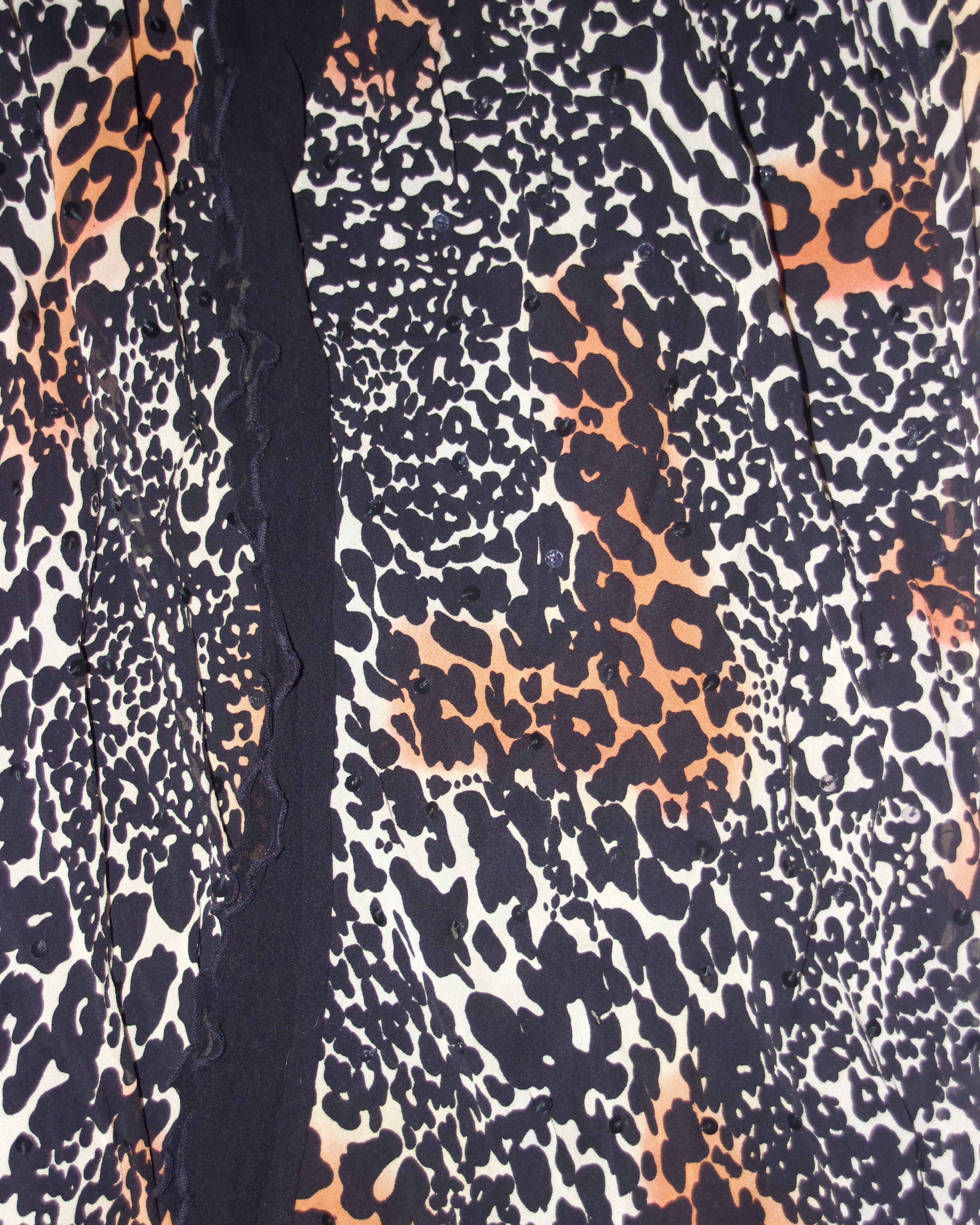 90s Caché Silk Leopard Dress