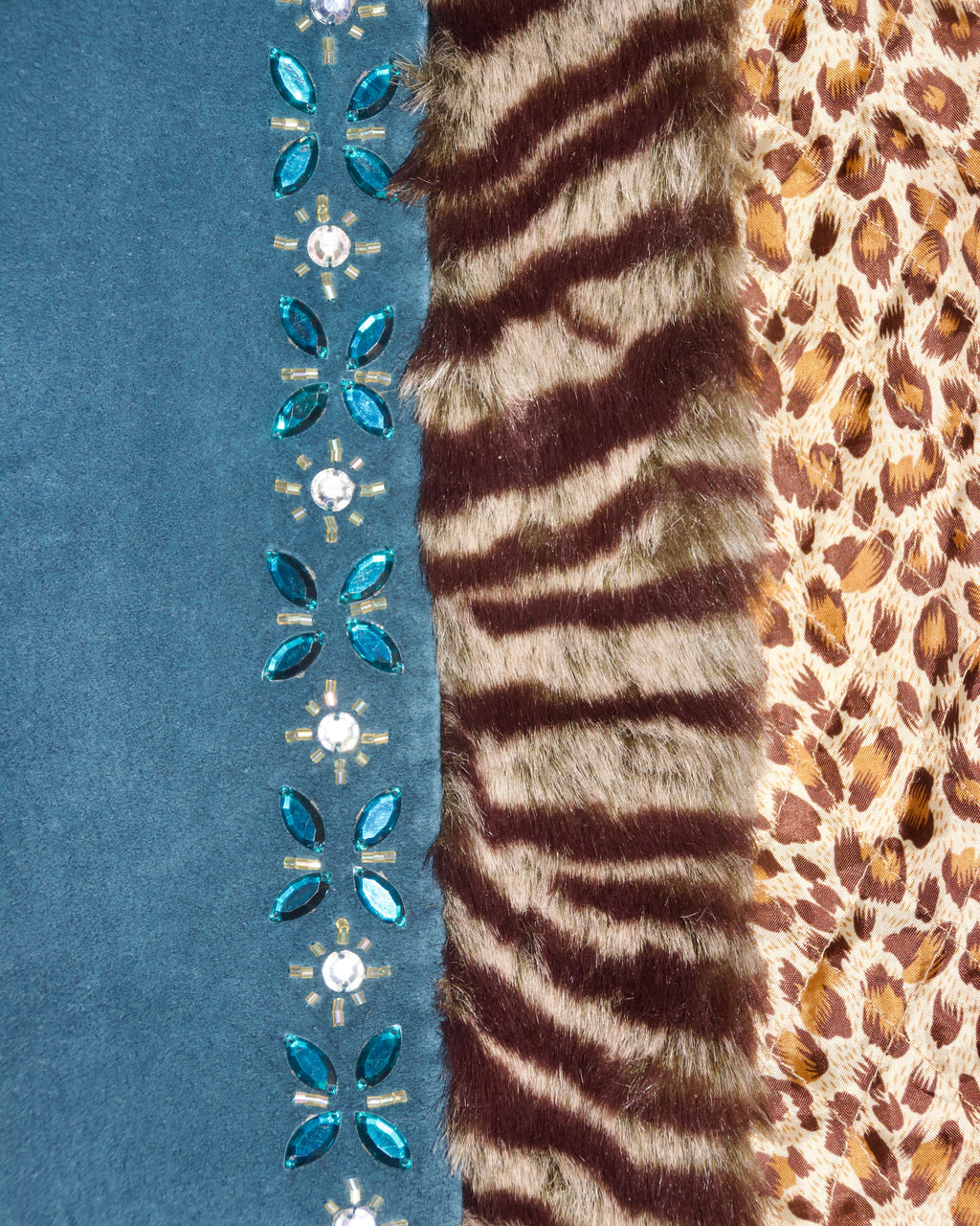 90s Blue Suede Fur Coat