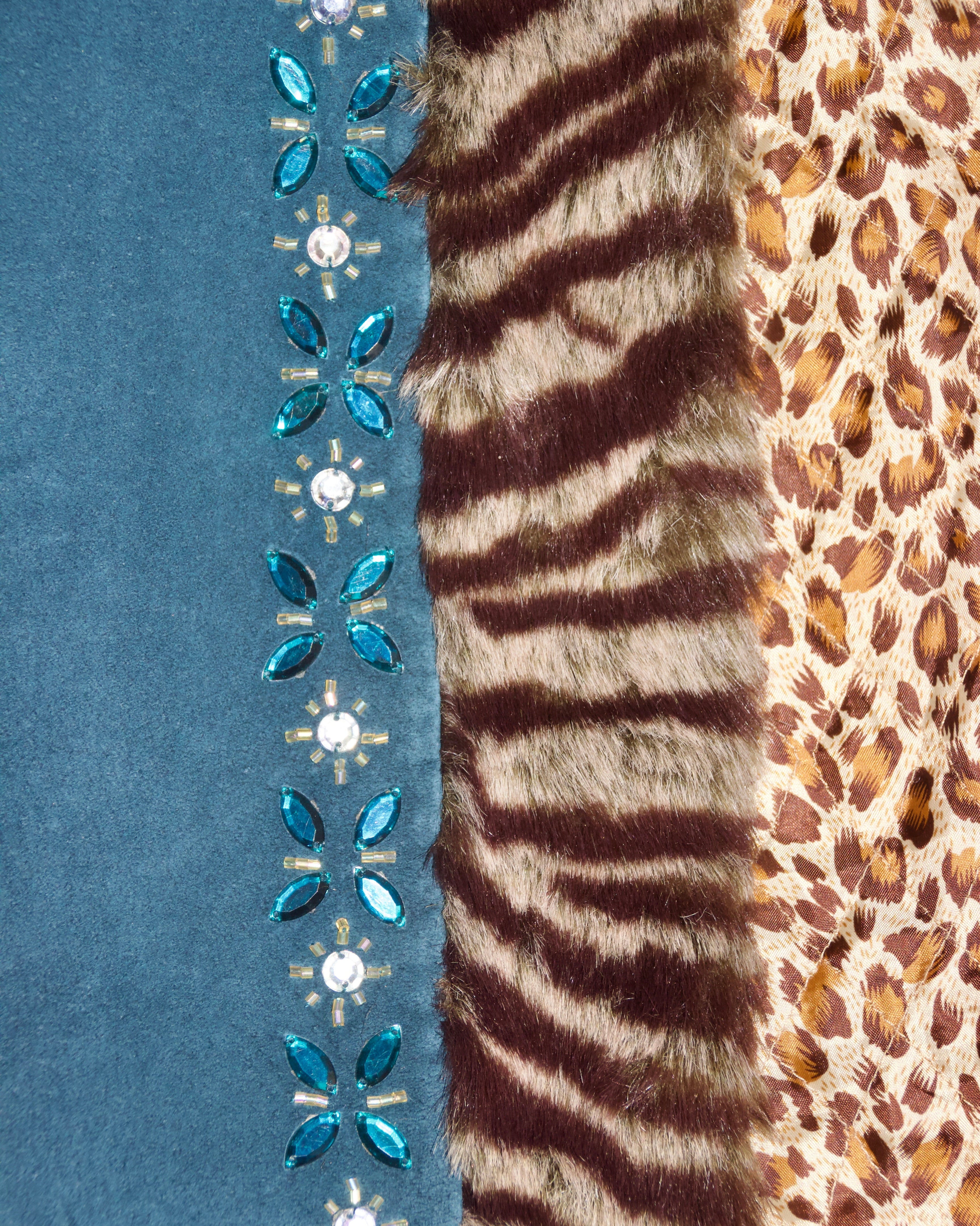 90s Margaret Godfrey Blue Suede Coat