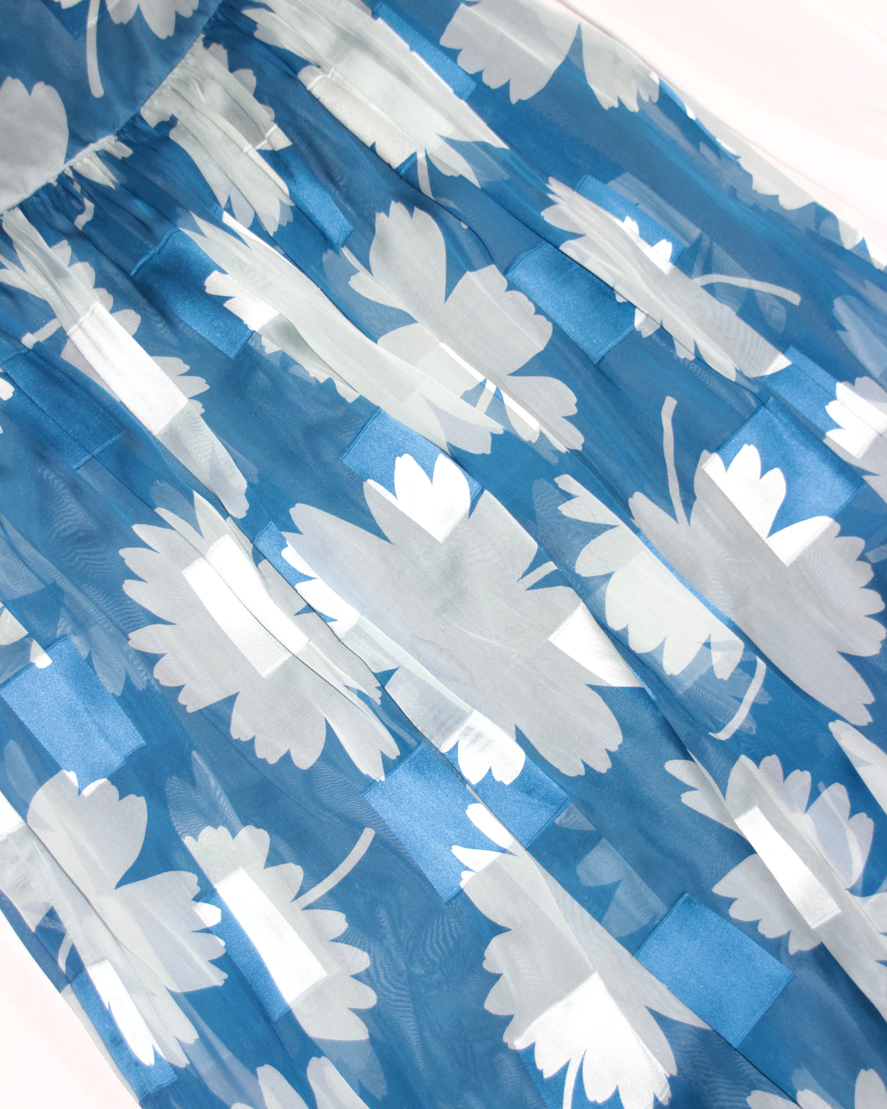 90s Valentino Silk Floral Skirt Set