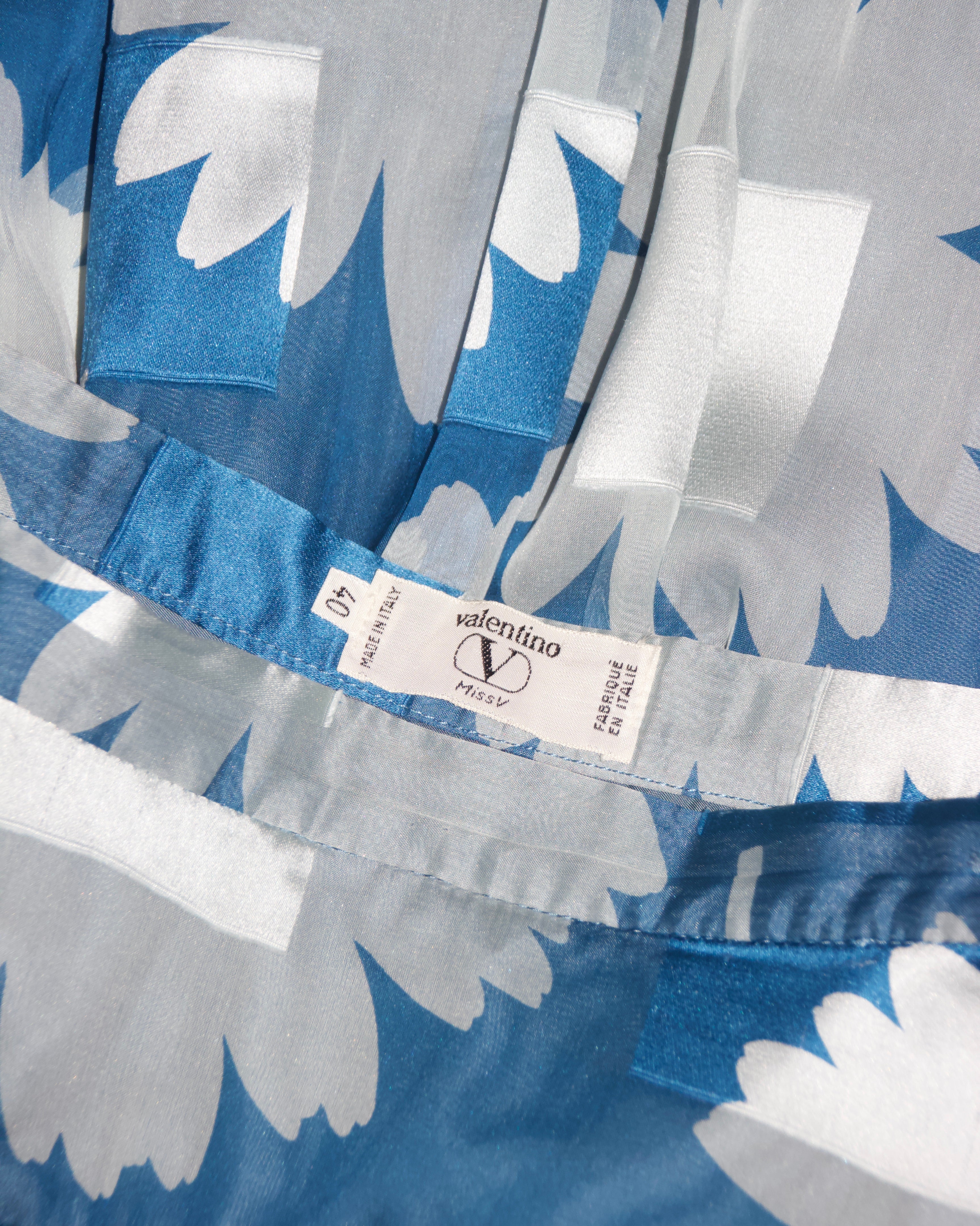 90s Valentino Silk Floral Skirt Set