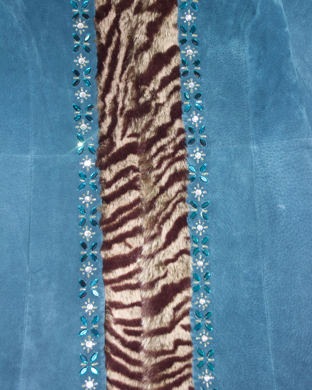 90s Blue Suede Fur Coat