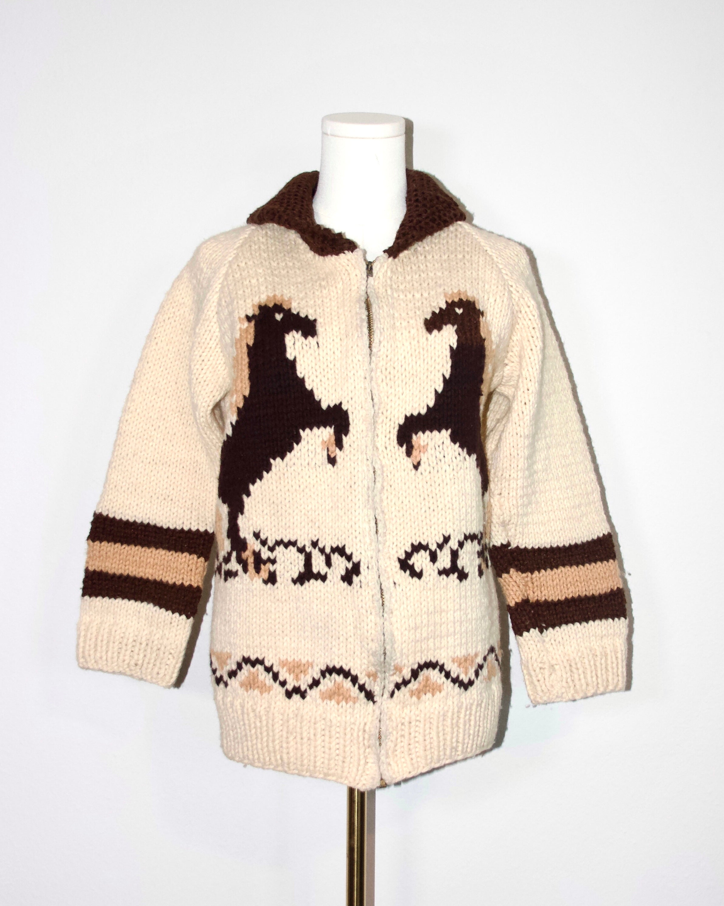 1970s Cowichan Horse Sweater