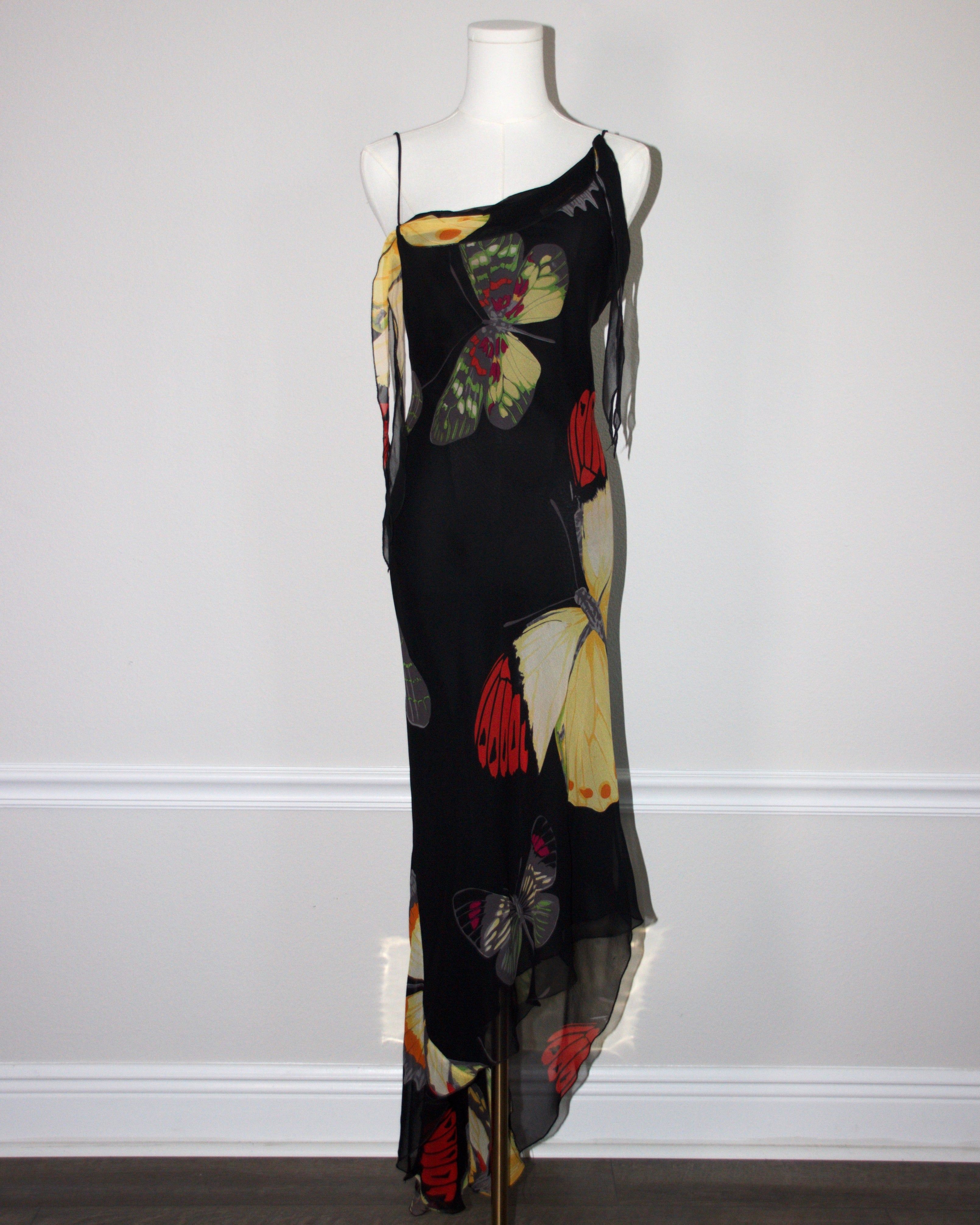 00s Silk Butterfly Dress