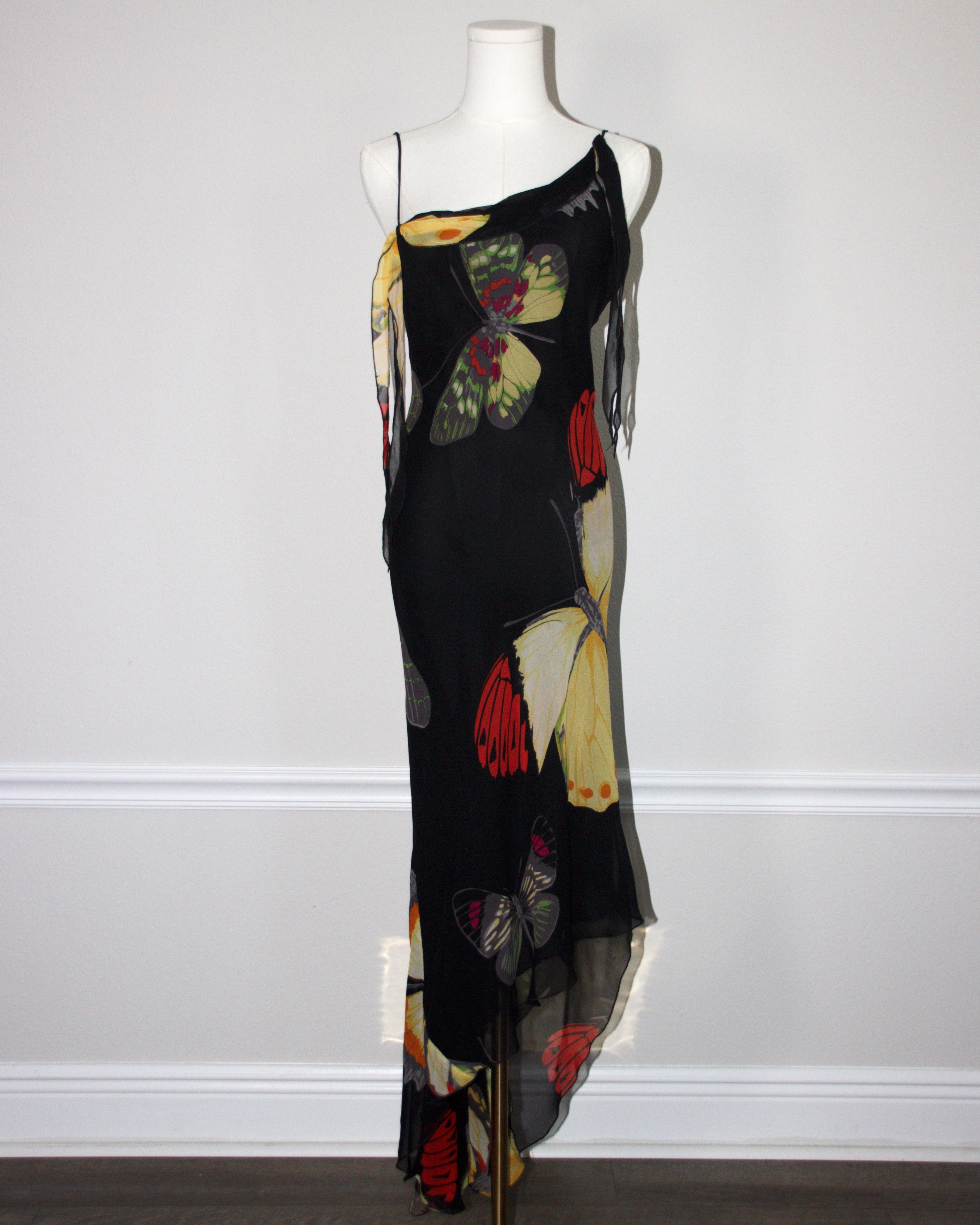 00s Silk Butterfly Dress