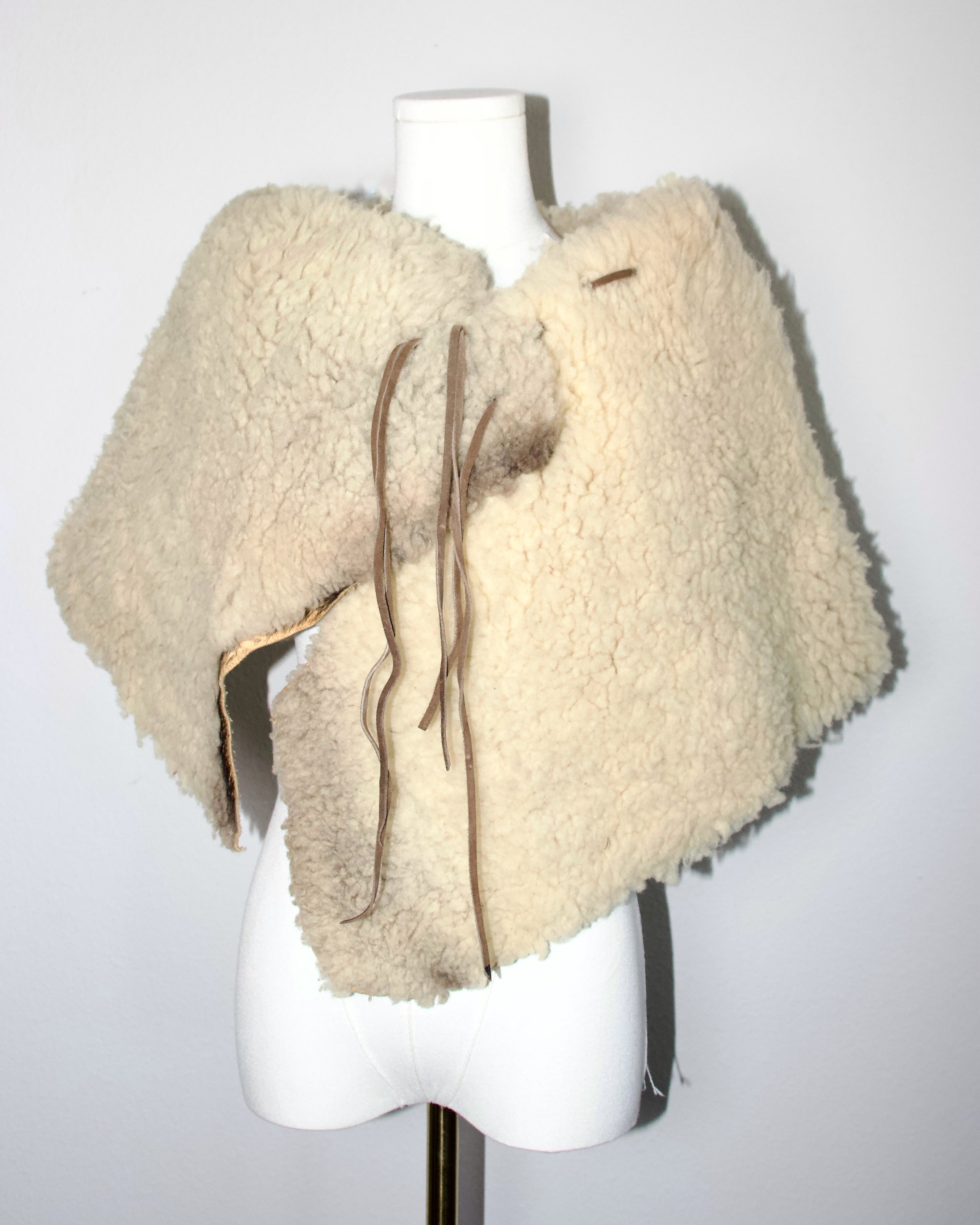 70s Sheepskin Cape / Skirt