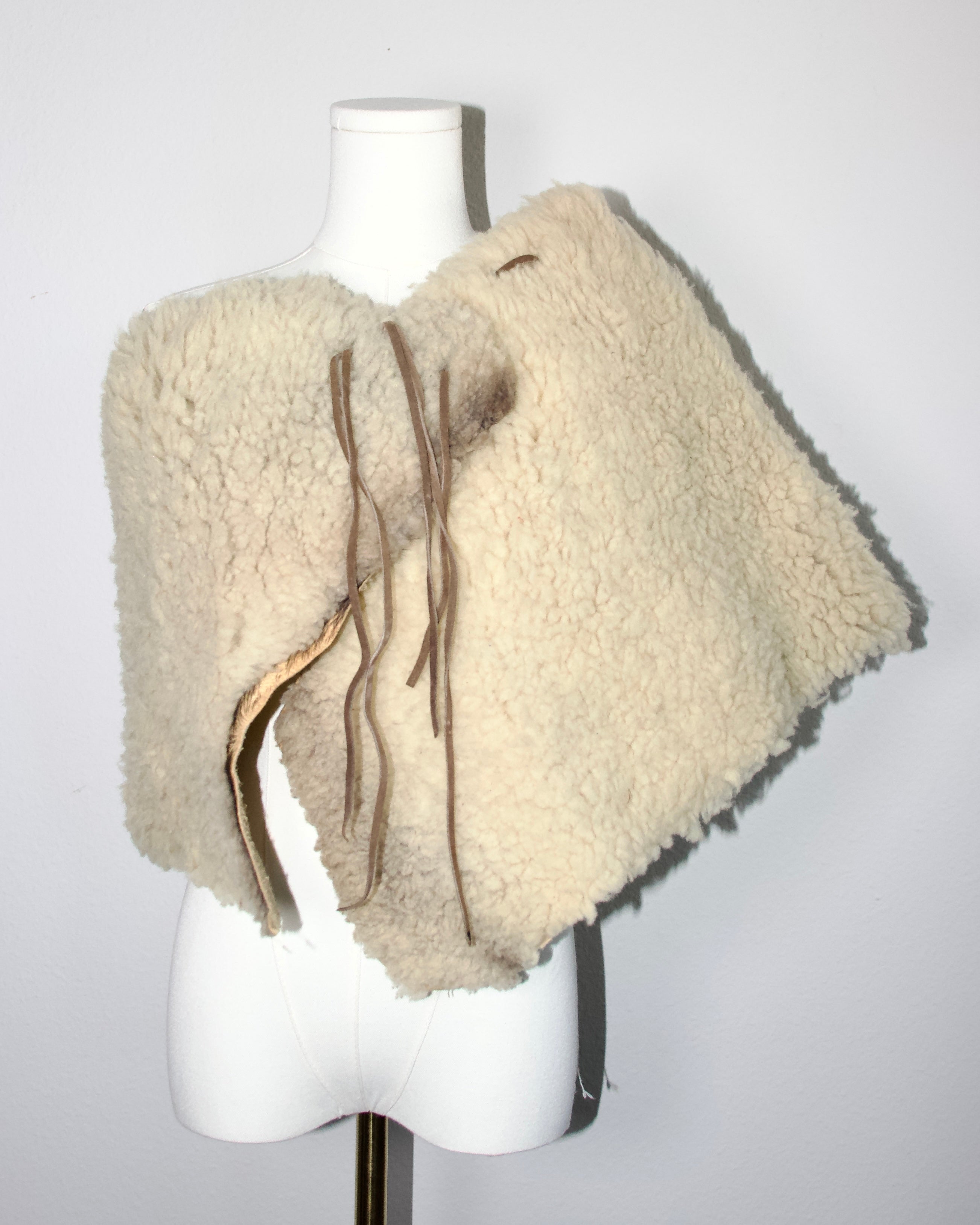 70s Sheepskin Cape / Skirt