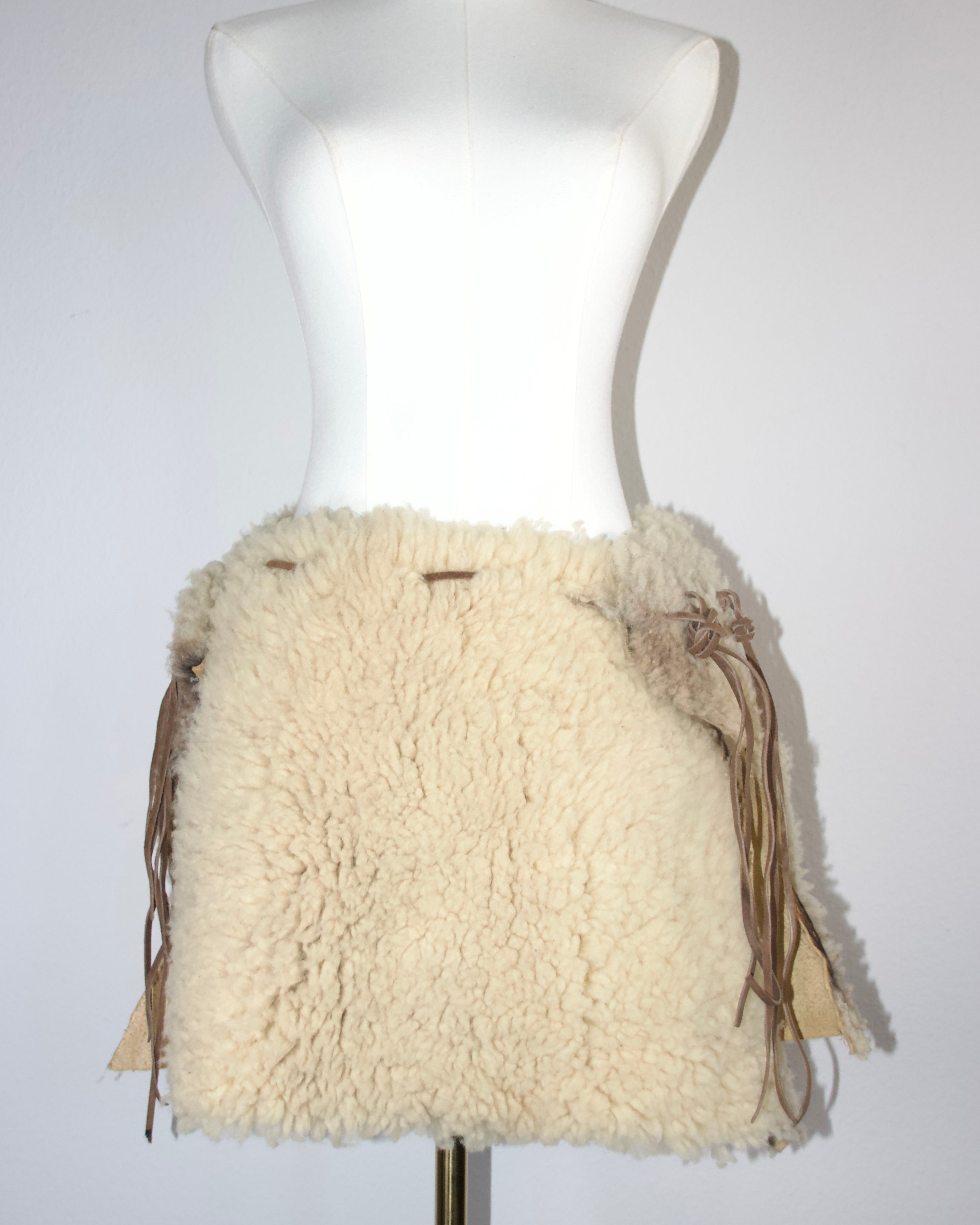 70s Sheepskin Cape / Skirt