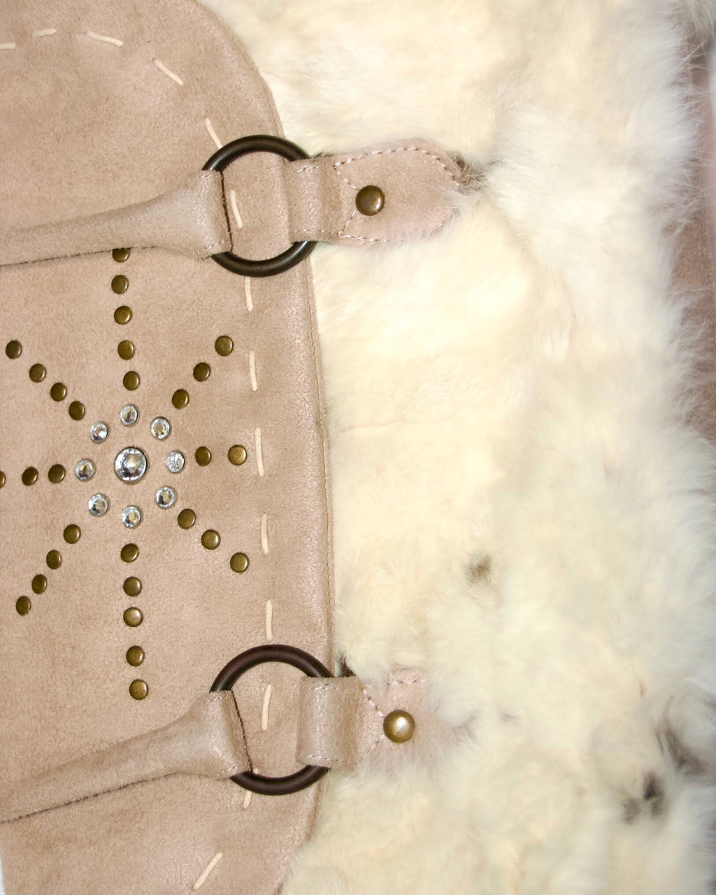Suede Rabbit Fur Bag