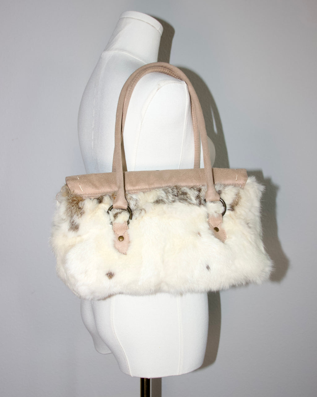 Suede Rabbit Fur Bag
