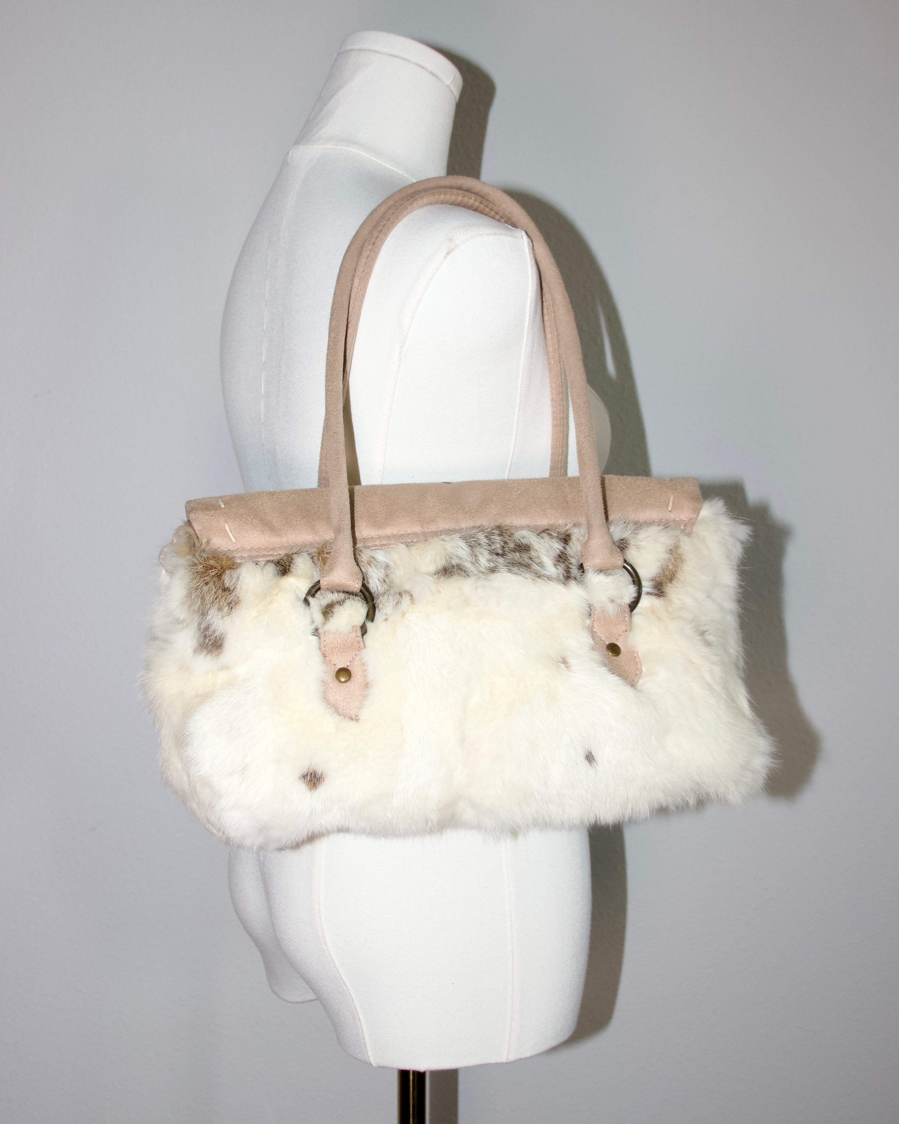 Suede Rabbit Fur Bag
