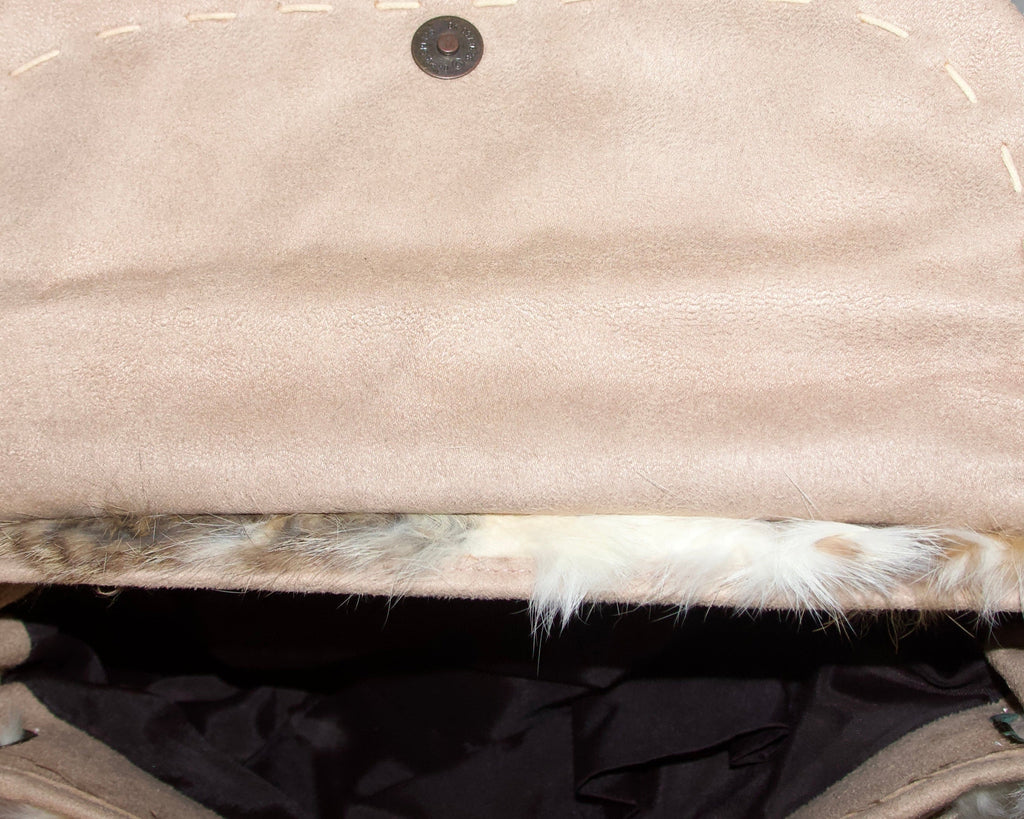 Suede Rabbit Fur Bag