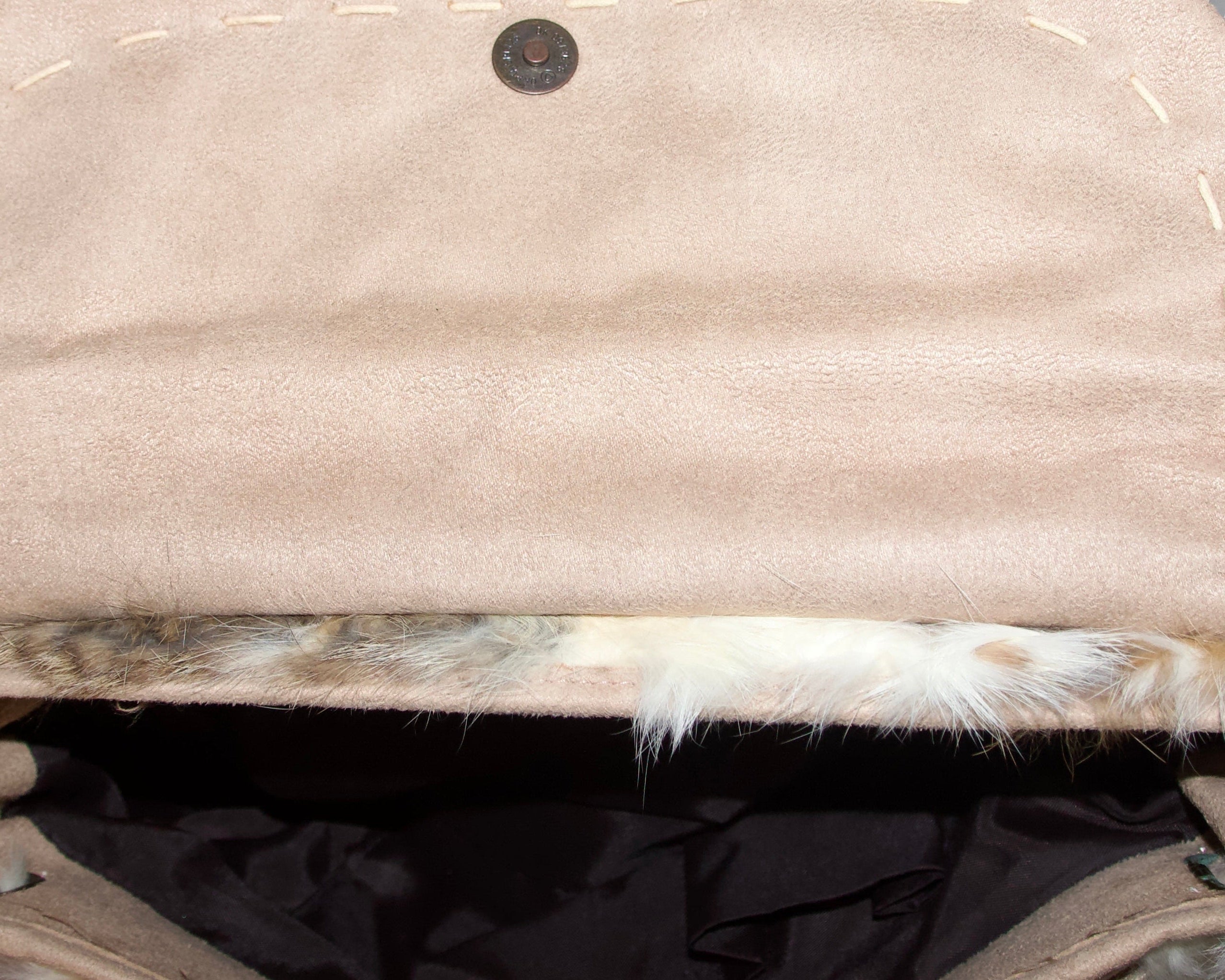 Suede Rabbit Fur Bag