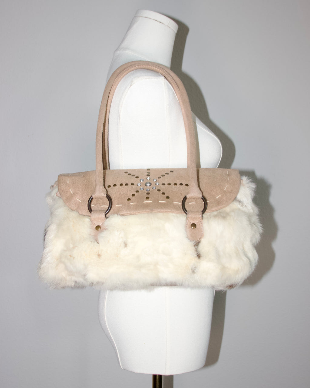 Suede Rabbit Fur Bag