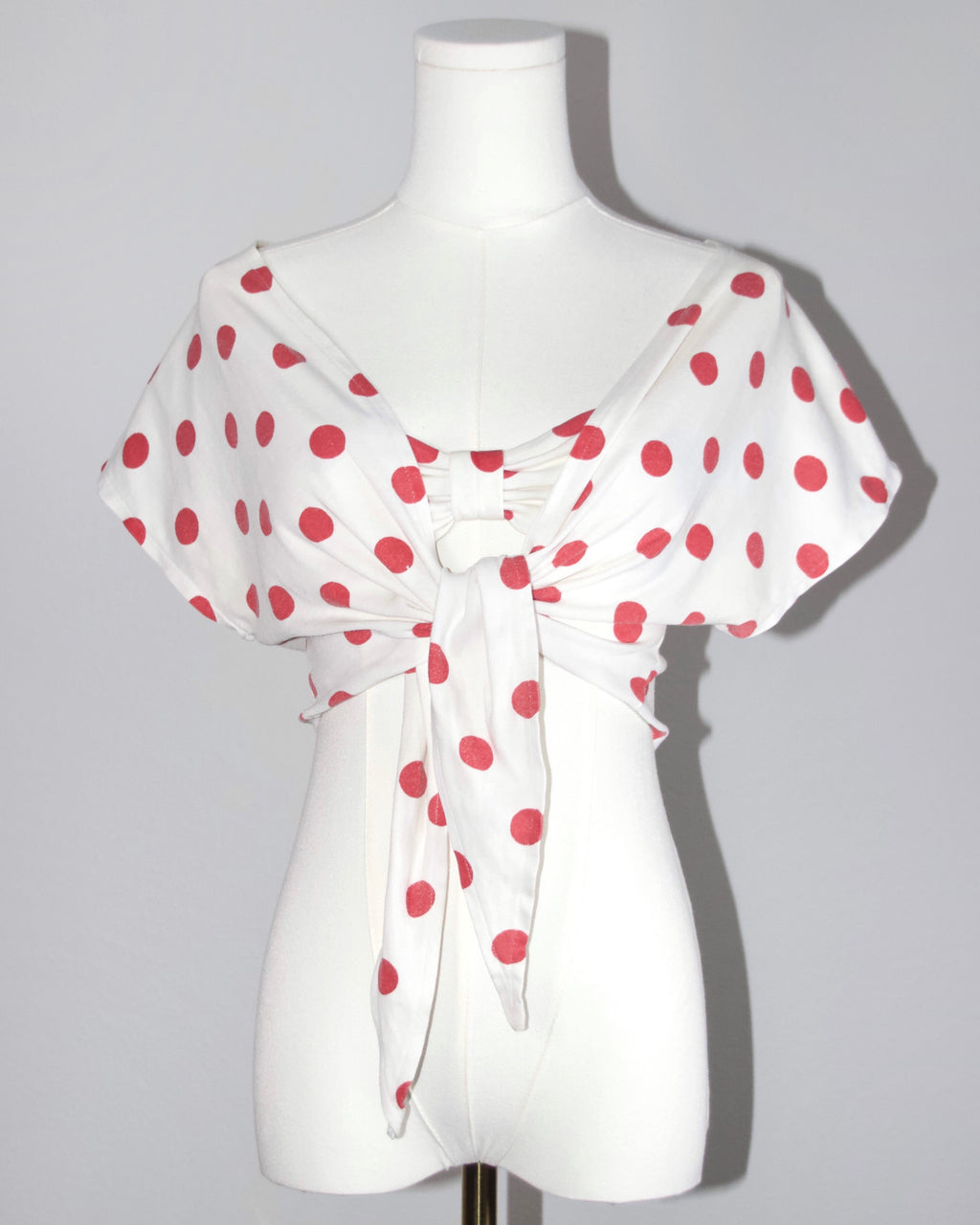 70s Polka Dot Wrap Top Set (S/M)