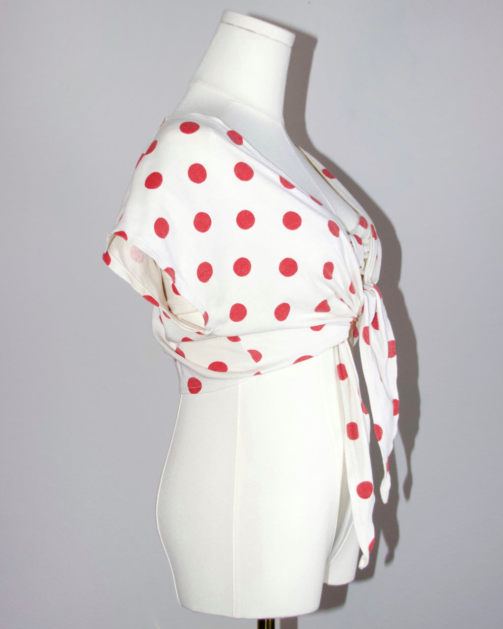 70s Polka Dot Wrap Top Set (S/M)
