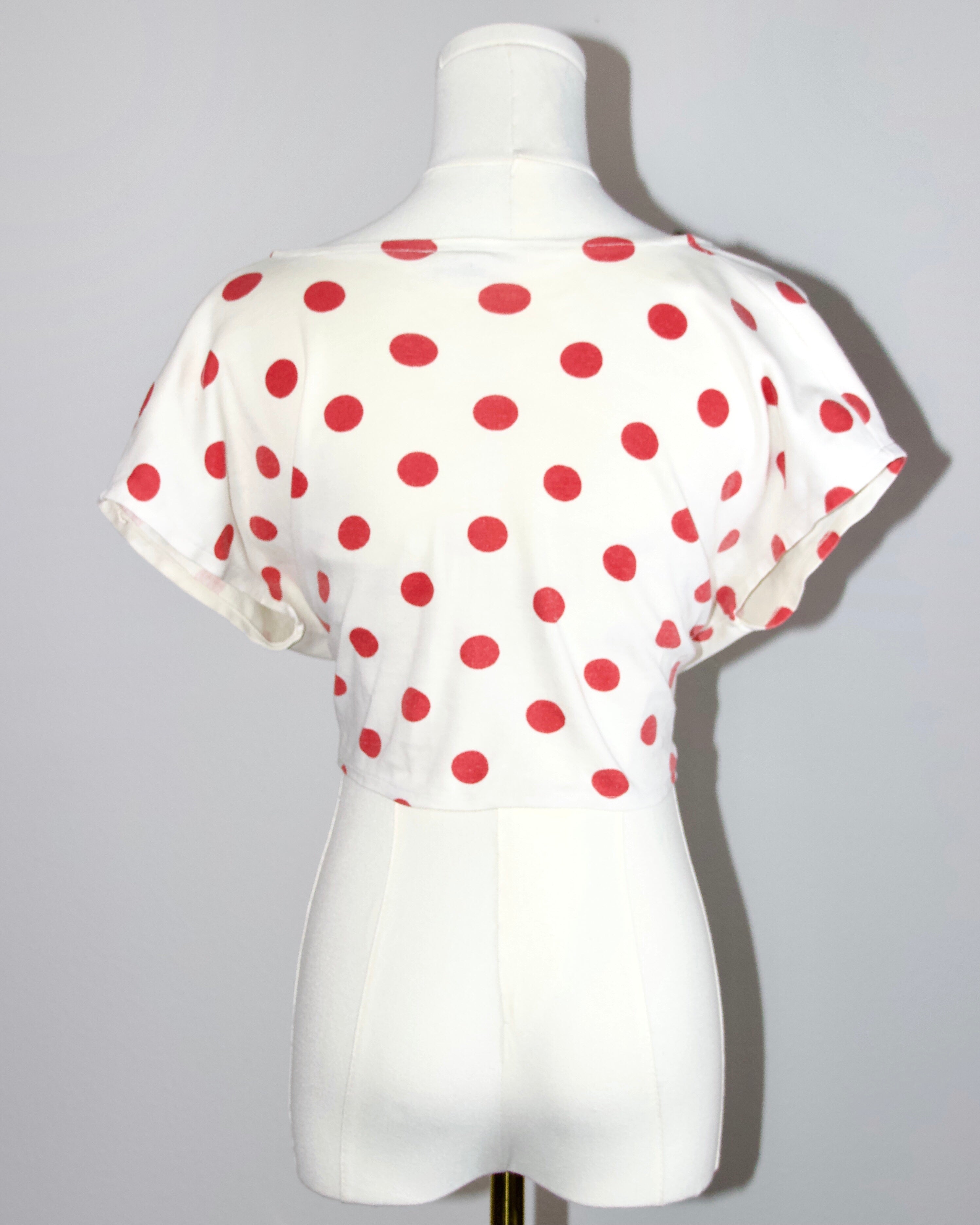 70s Polka Dot Wrap Top Set