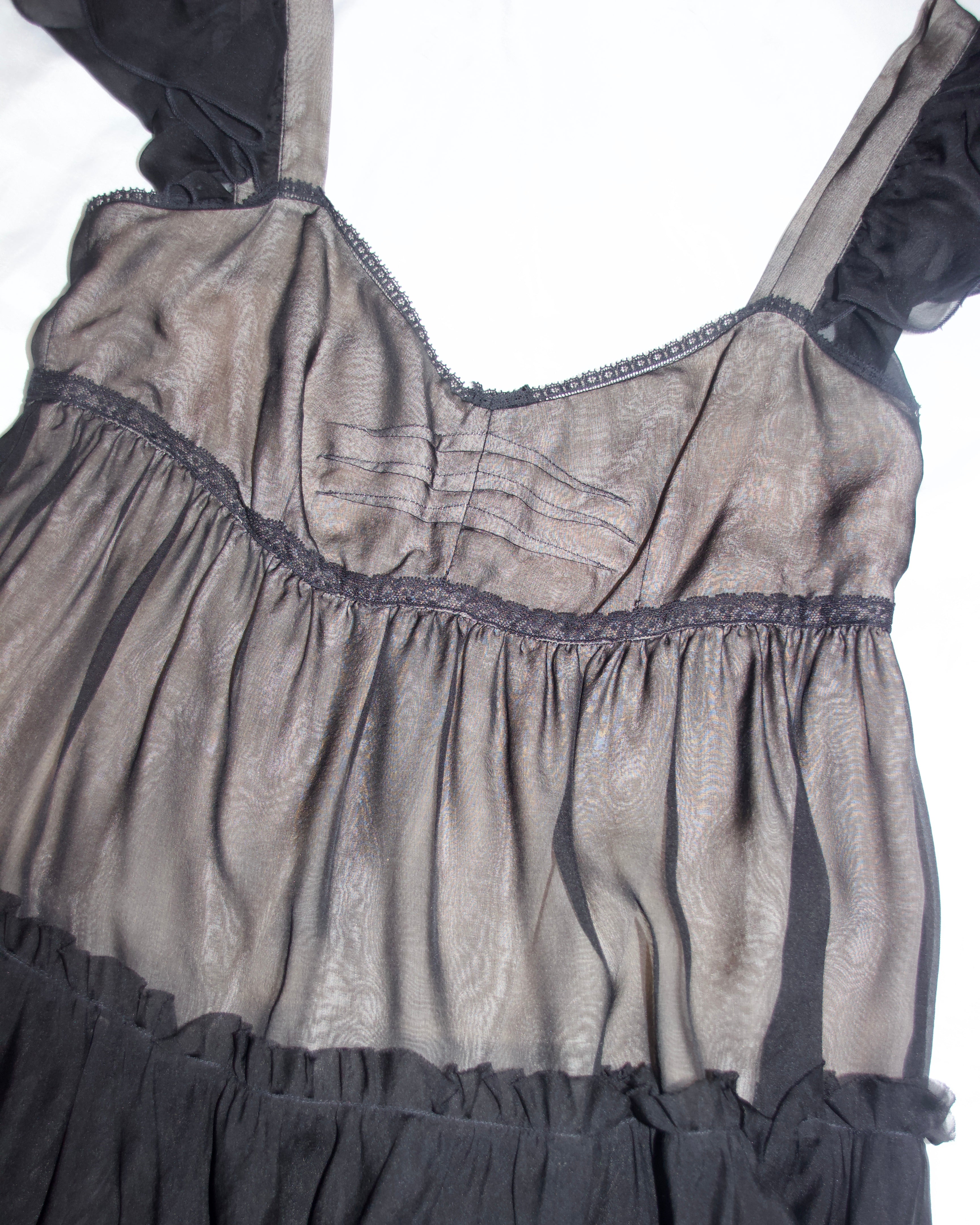 00s Dolce & Gabbana Silk Fringe Blouse