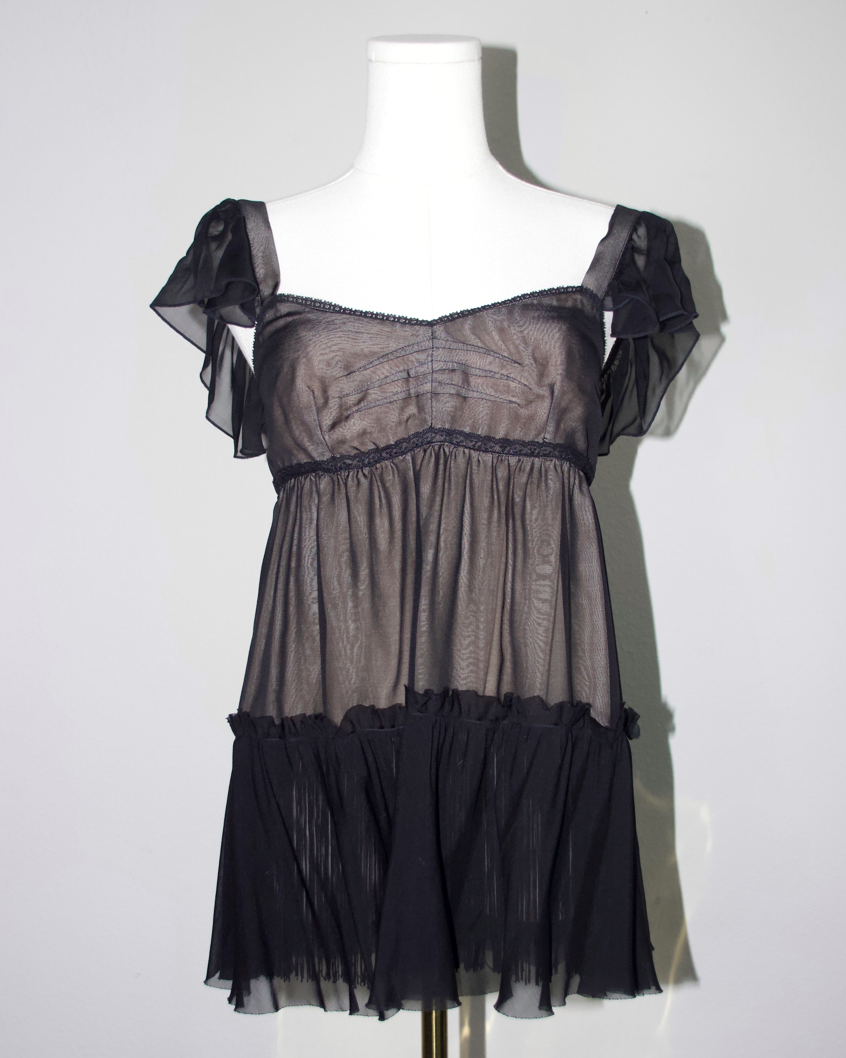 00s Dolce & Gabbana Silk Fringe Blouse