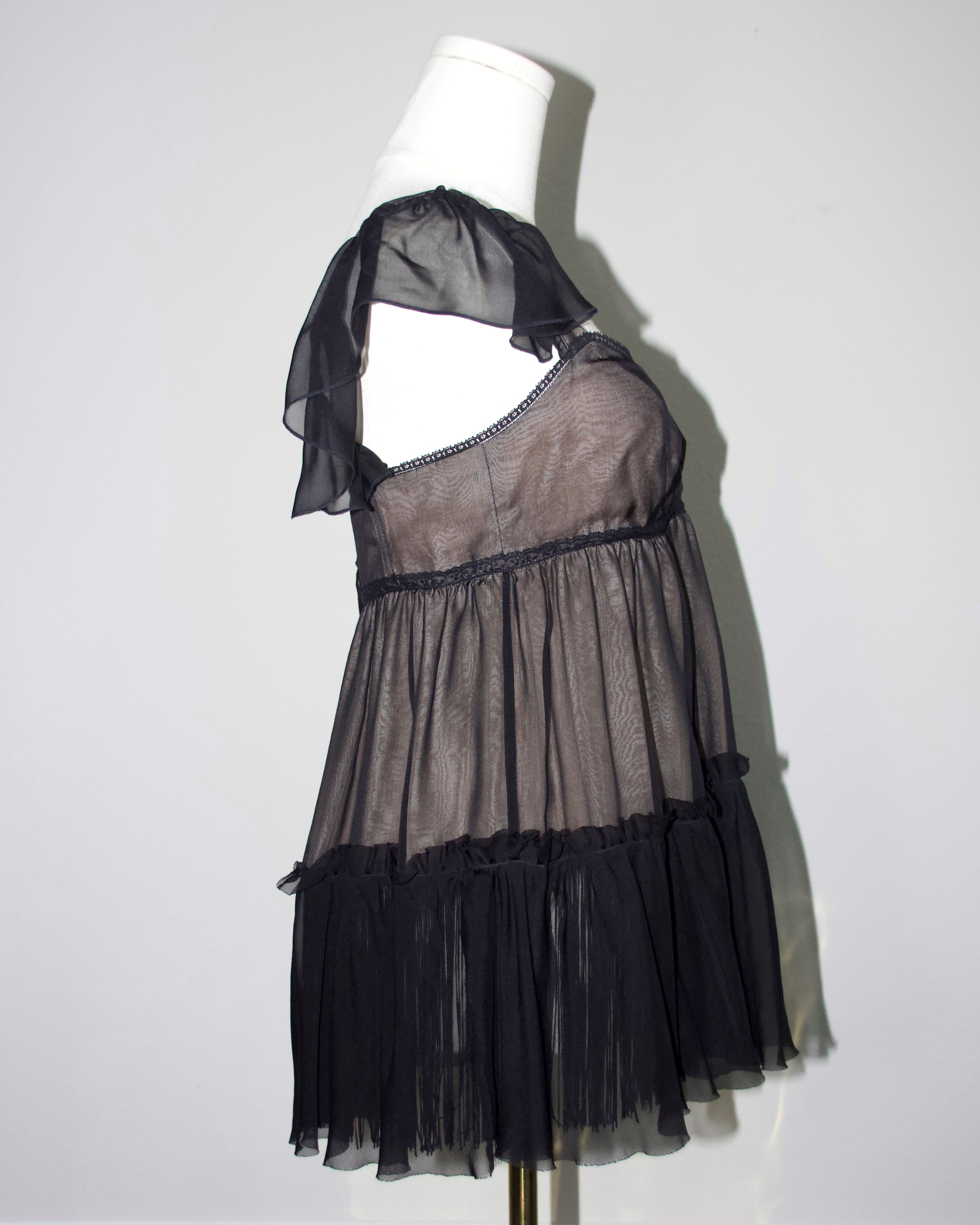 00s Dolce & Gabbana Silk Fringe Blouse