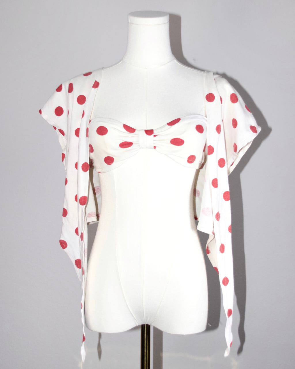 70s Polka Dot Wrap Top Set (S/M)