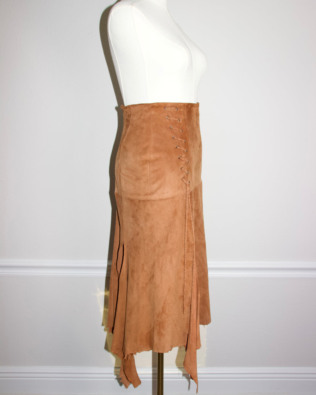 90s Suede Lace Up Skirt