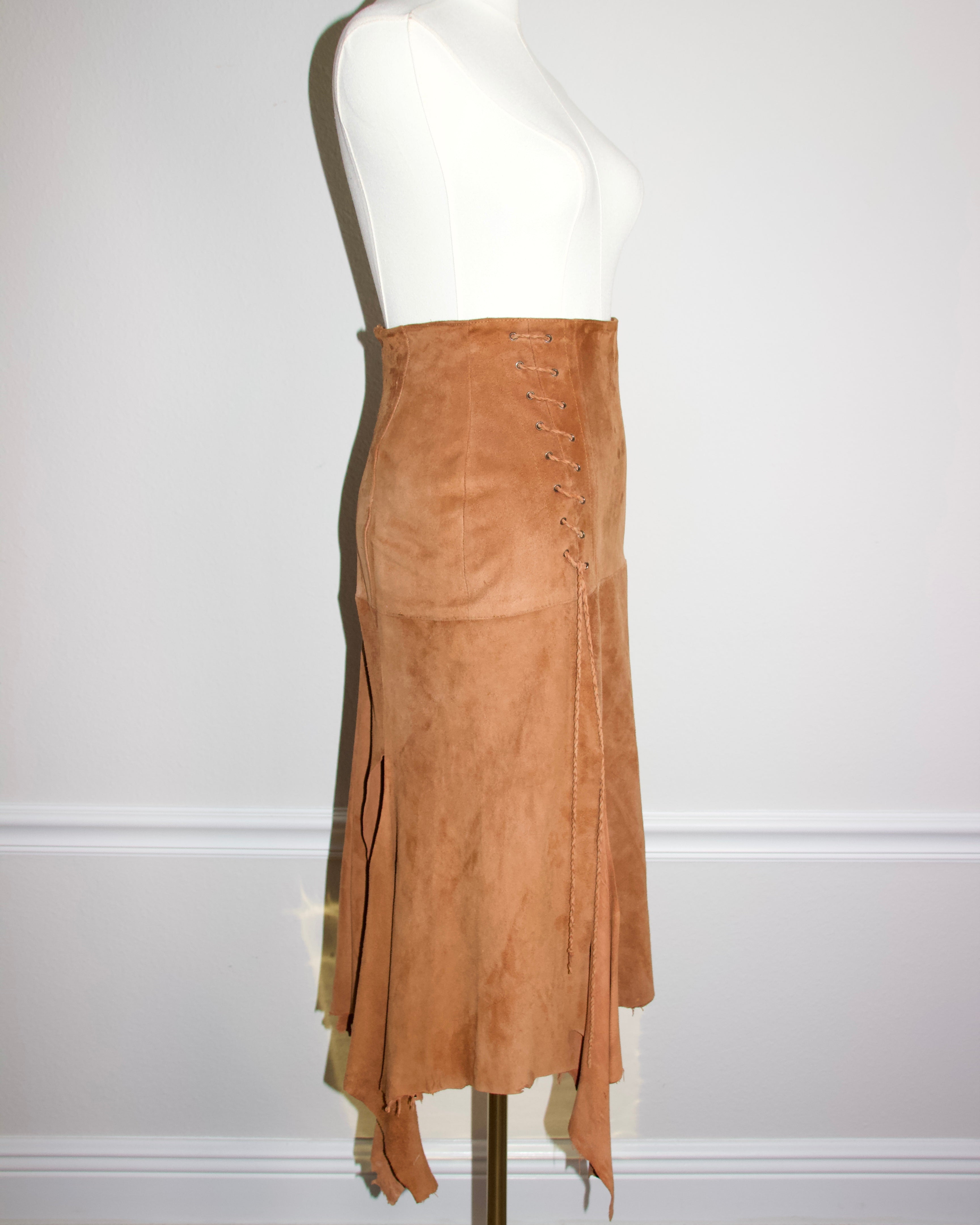 90s Suede Lace Up Skirt