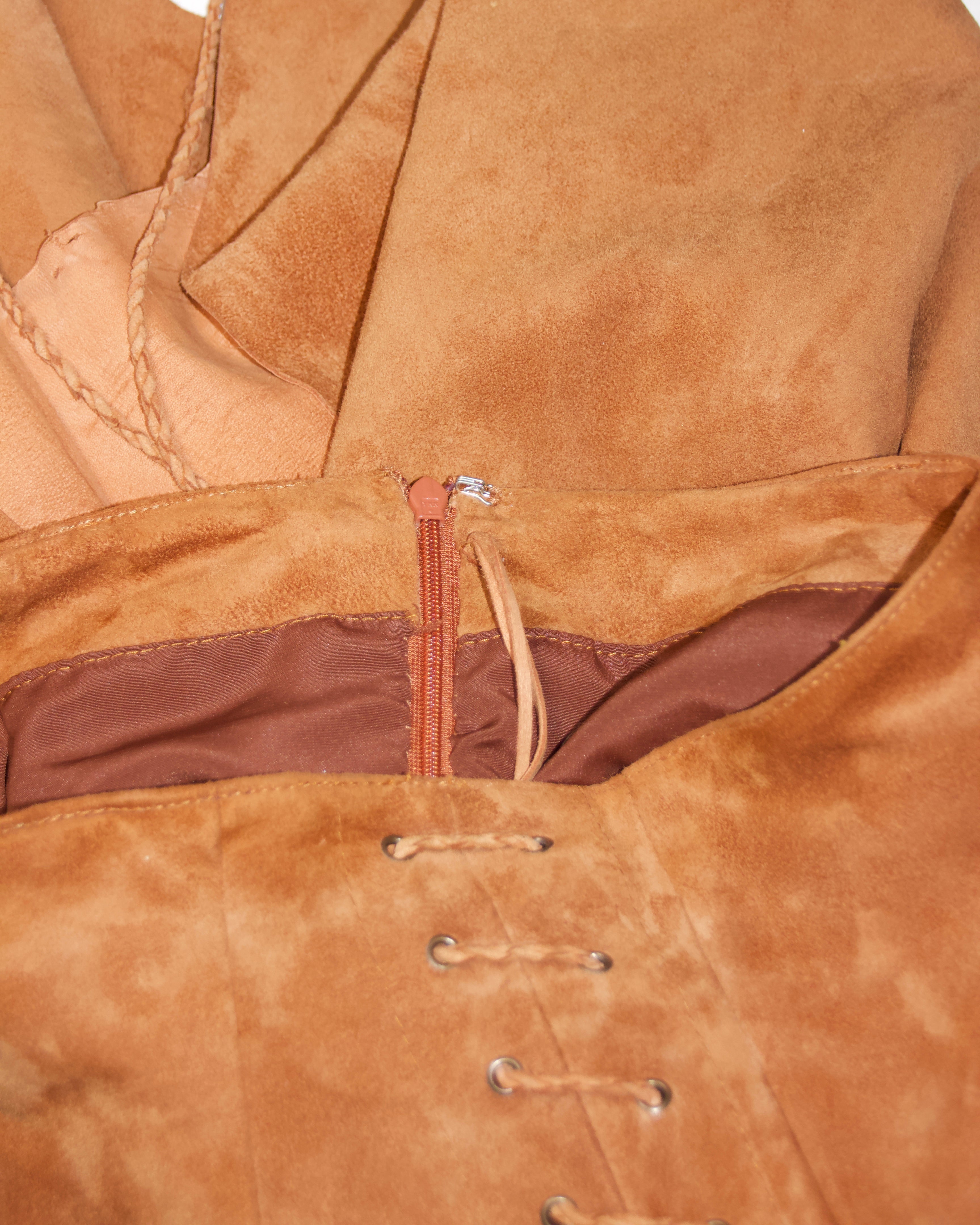 90s Suede Lace Up Skirt