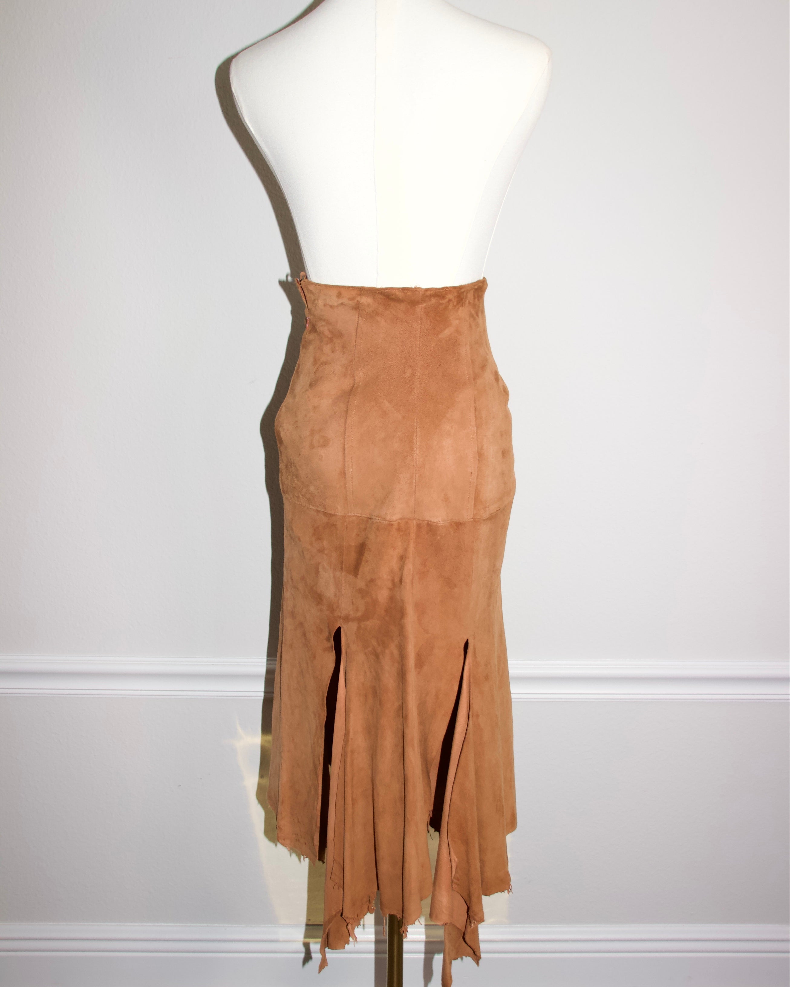 90s Suede Lace Up Skirt