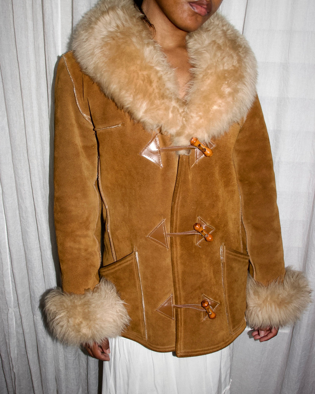 1970s Shearling Suede Coat (S)
