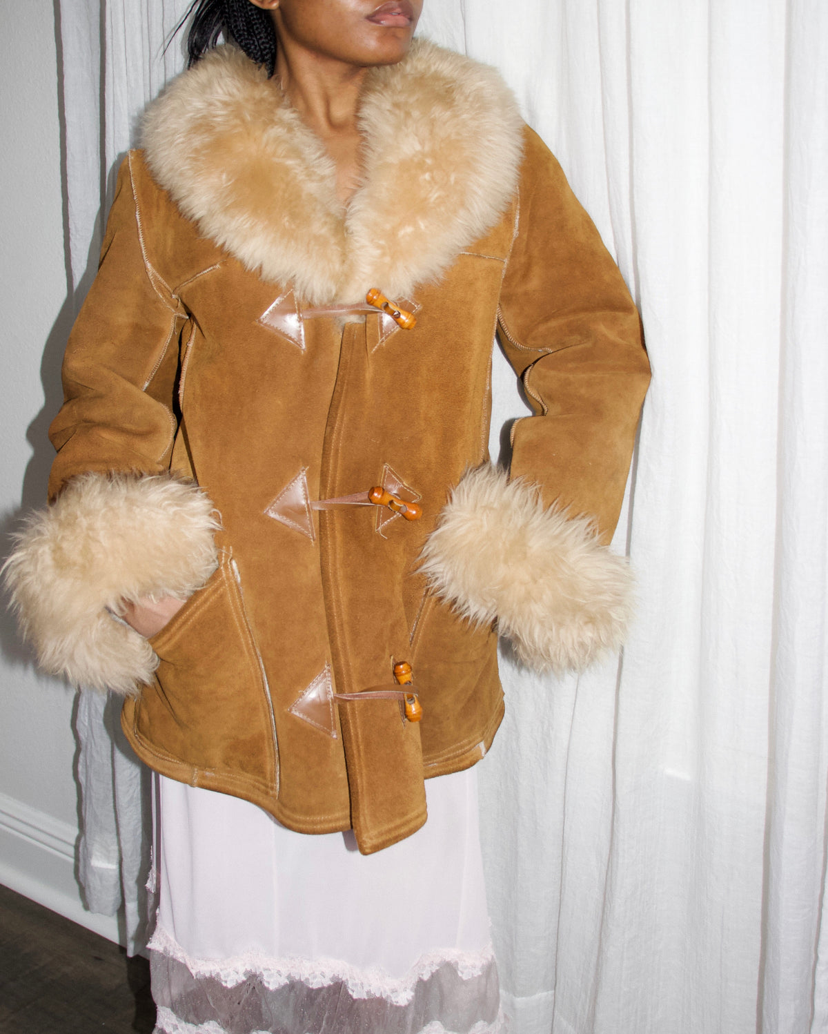 1970s Shearling Suede Coat (S)