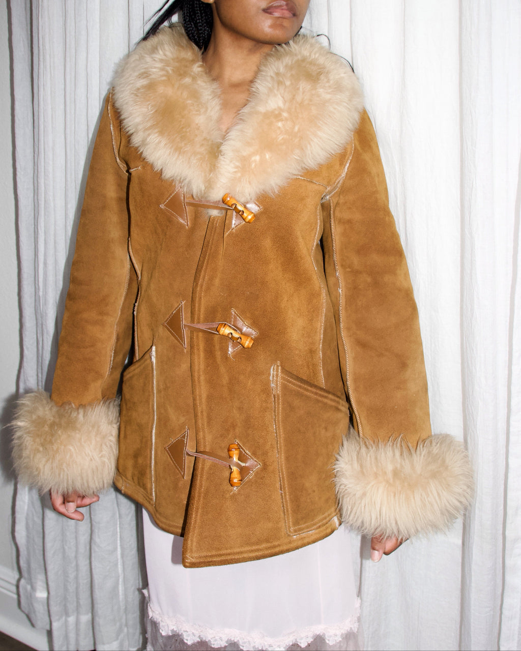 1970s Shearling Suede Coat (S)