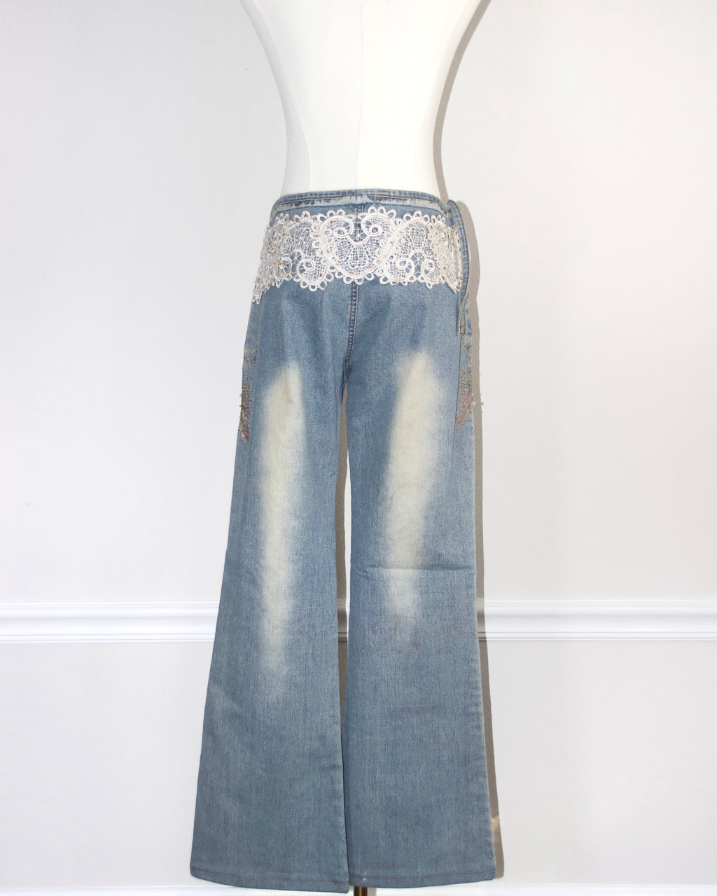 Crochet Beaded Denim Jeans (30x28)
