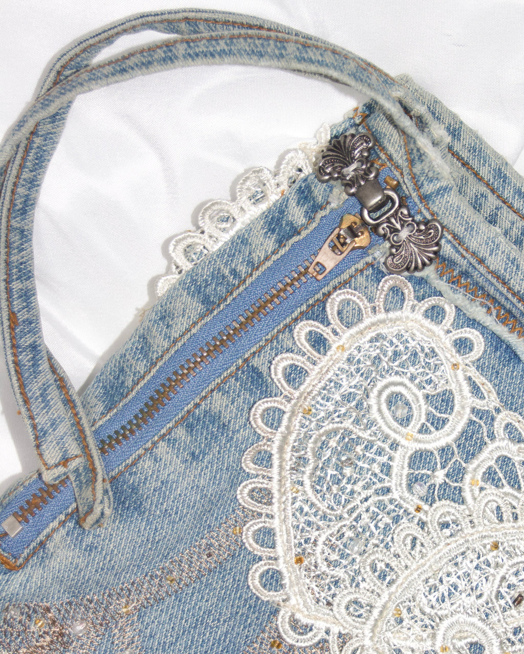 Crochet Beaded Denim Jeans (30x28)