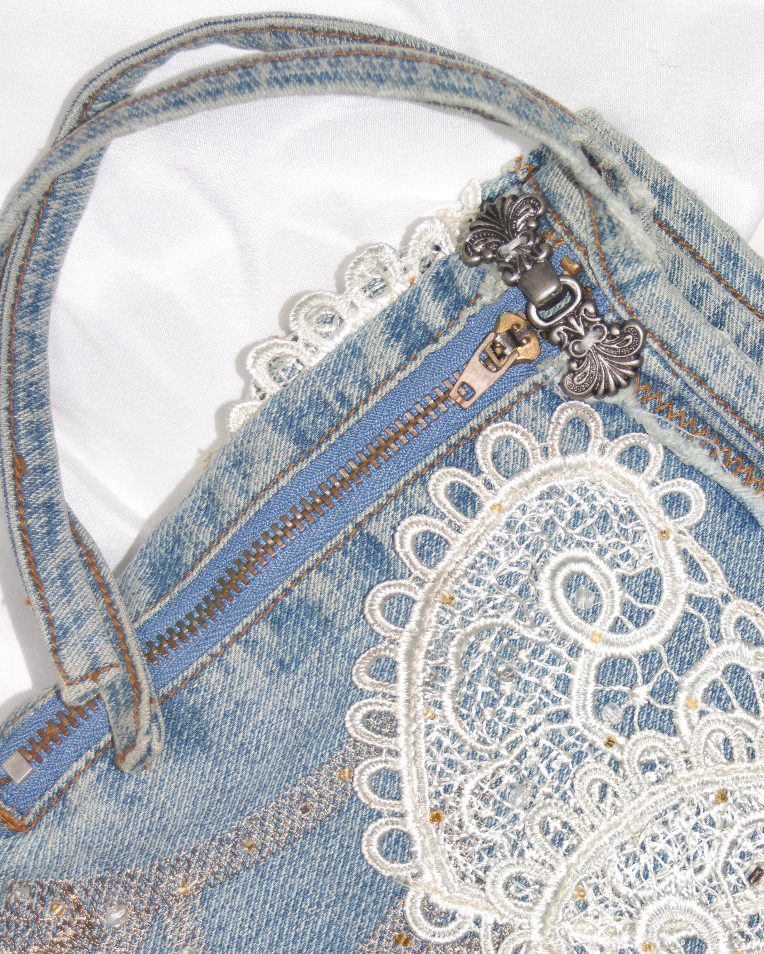 Crochet Beaded Denim Jeans (30x28)