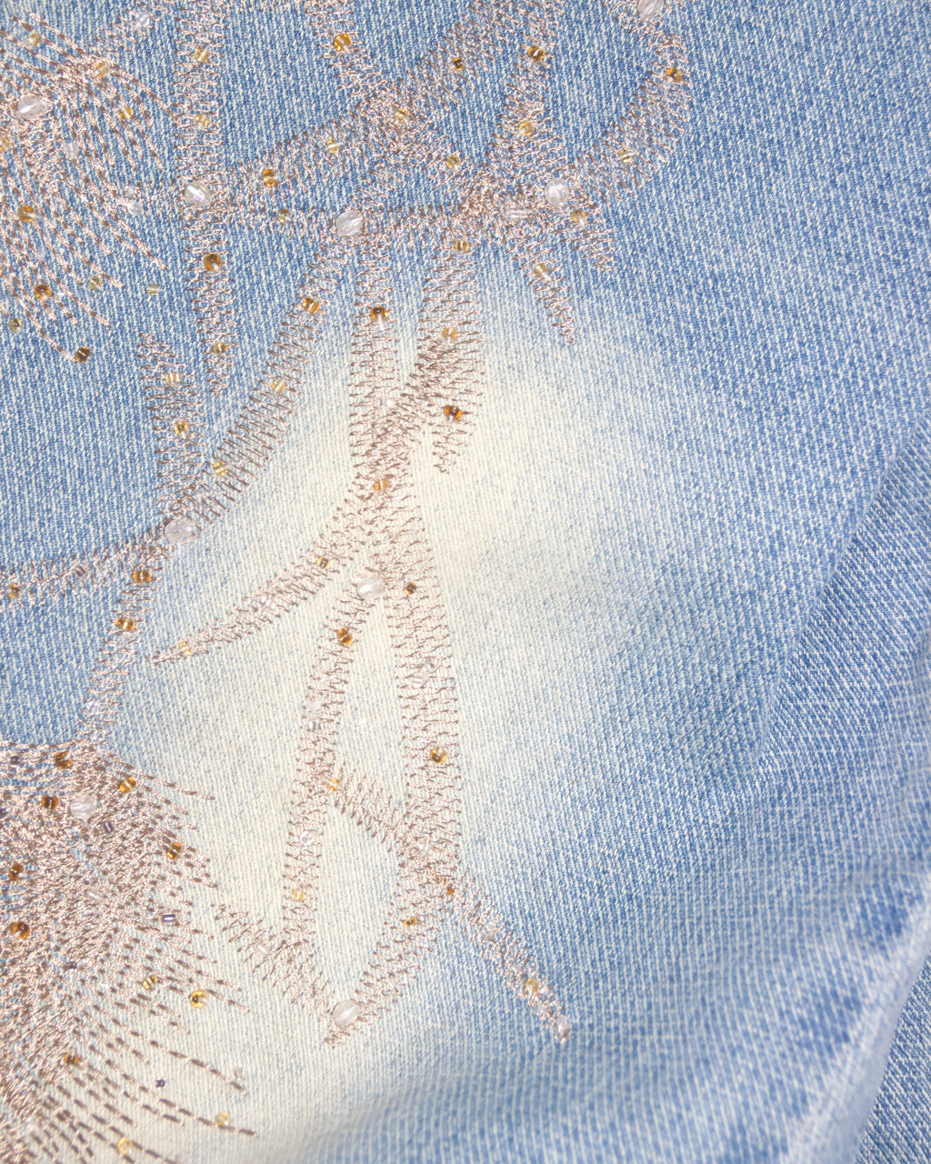 Crochet Beaded Denim Jeans (30x28)