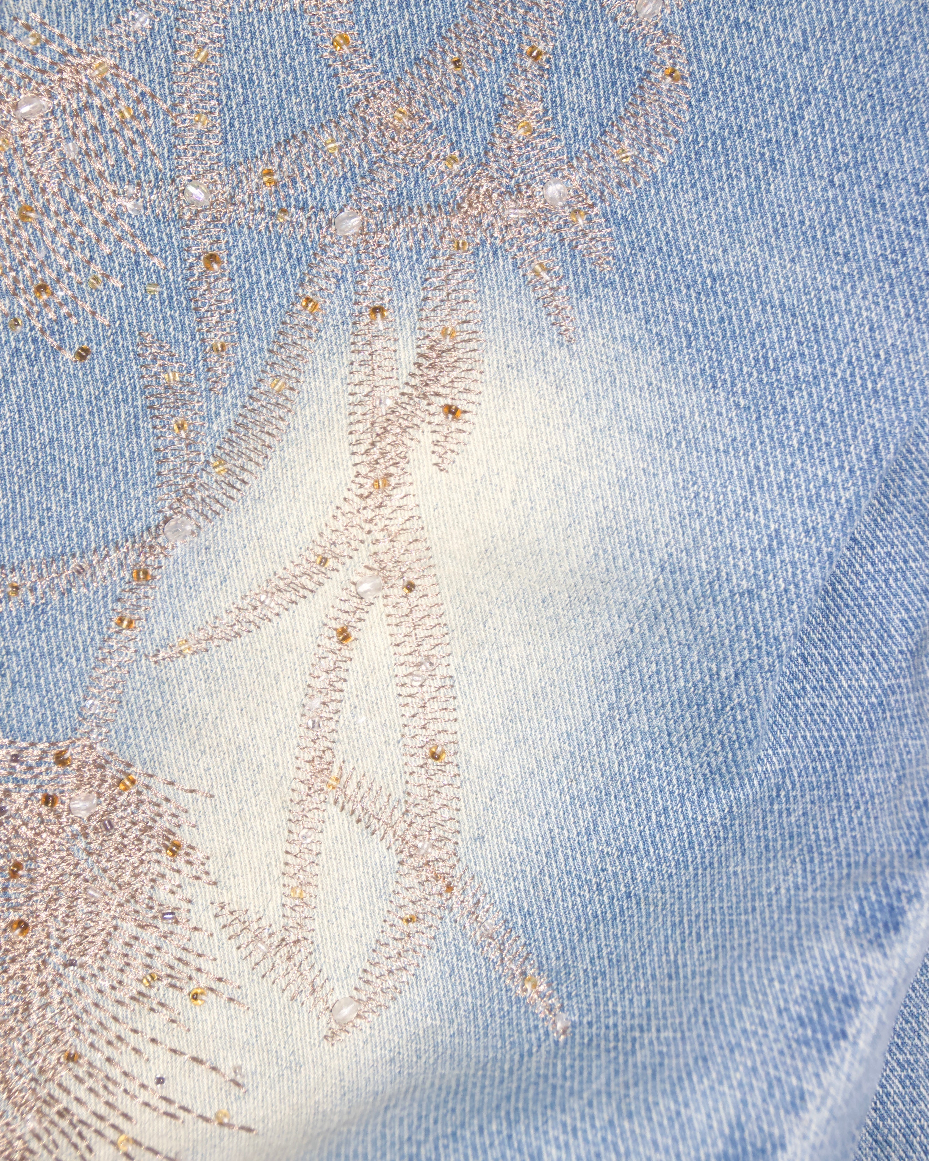 Crochet Beaded Denim Jeans (30x28)